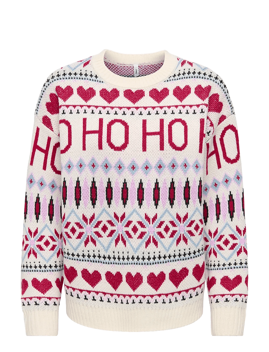 ONLY - ONLXMAS HO LS O-NECK KNT - birch - 1