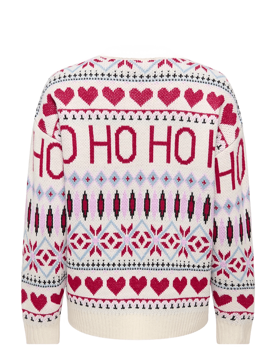 ONLY - ONLXMAS HO LS O-NECK KNT - birch - 2