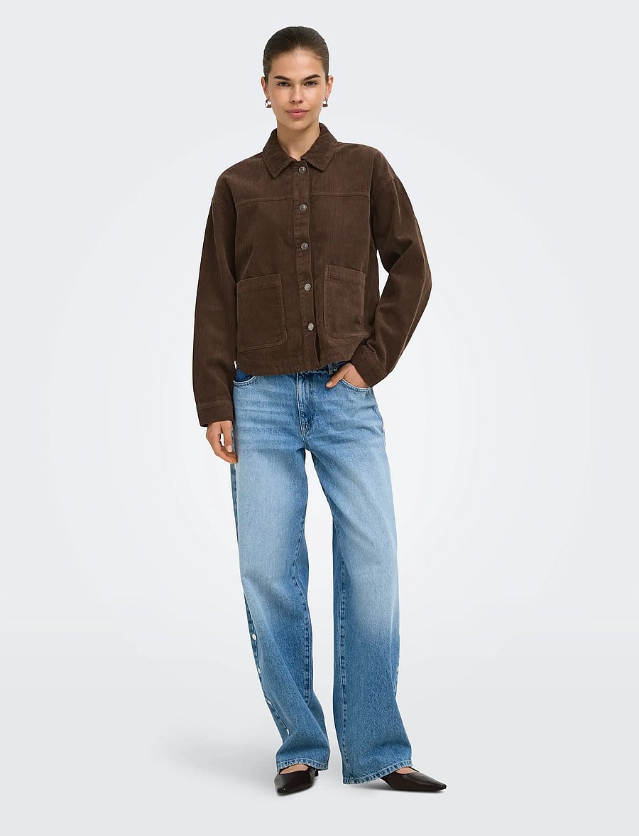 ONLY - ONLKANA CORDUROY JACKET OTW - tunna jackor - chocolate martini - 4