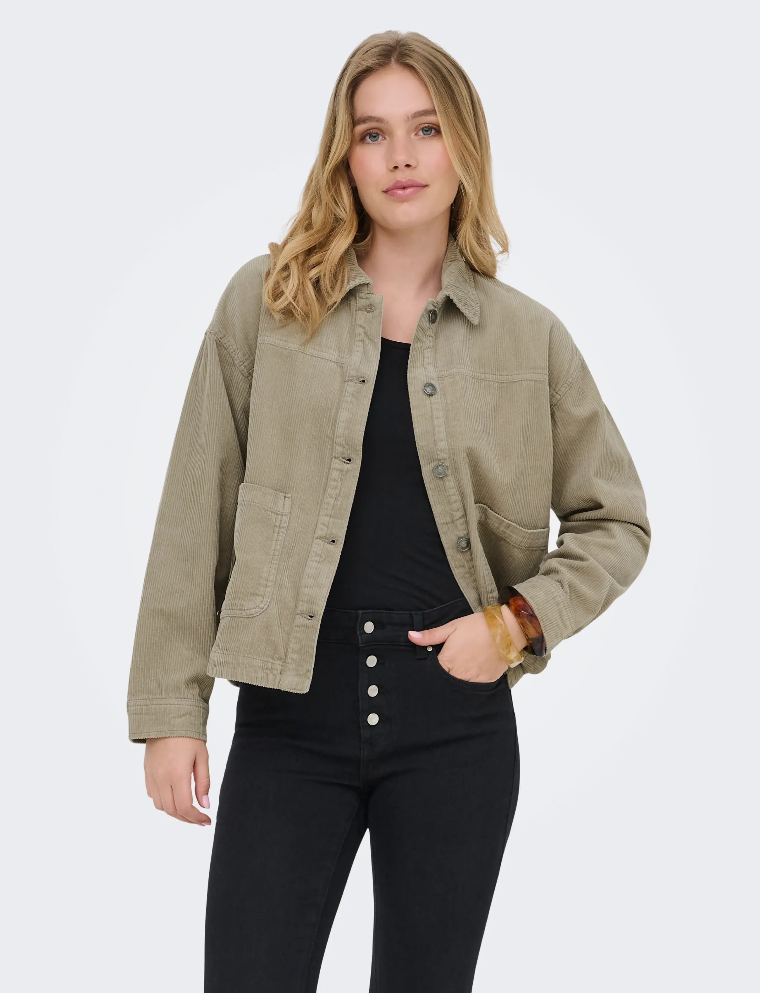 ONLY Onlkana Corduroy Jacket Otw, XL, Beige, Jakker > Let Sommerjakke, Dame