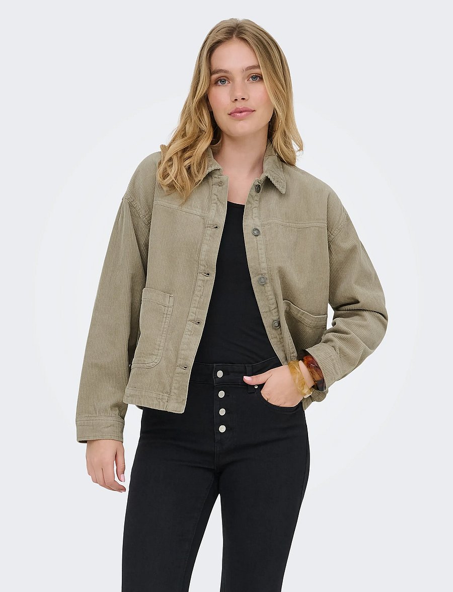 ONLY - ONLKANA CORDUROY JACKET OTW - tunna jackor - silver mink - 0
