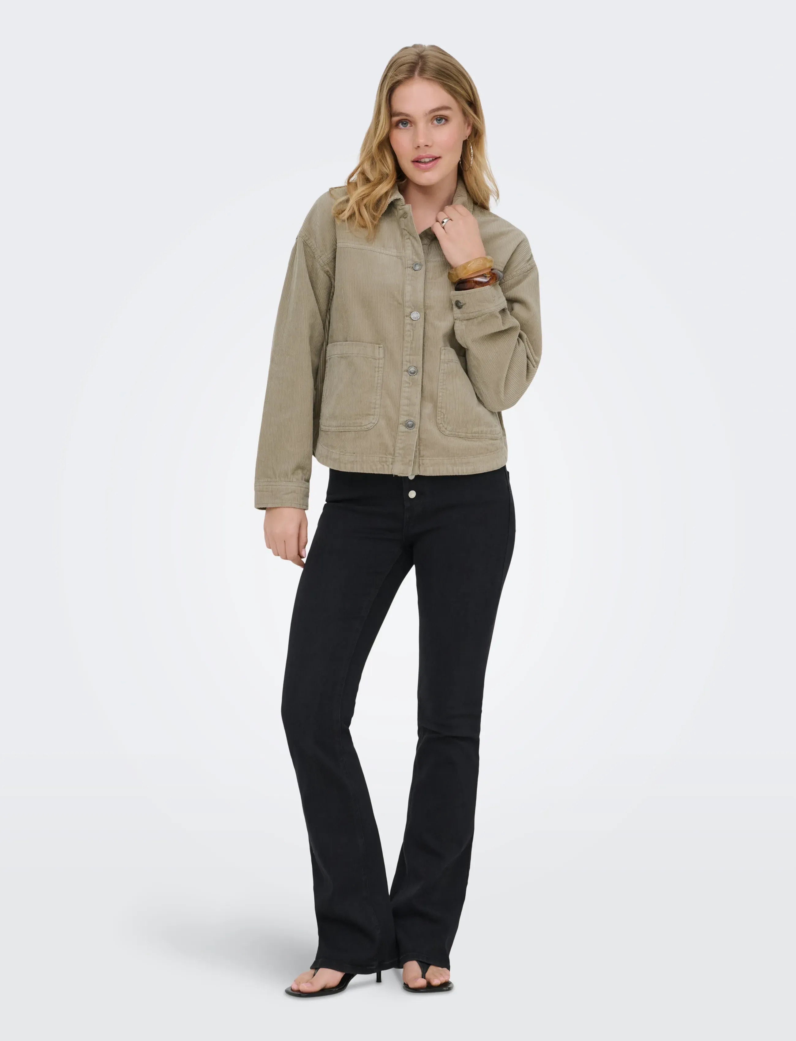 ONLY - ONLKANA CORDUROY JACKET OTW - tunna jackor - silver mink - 4