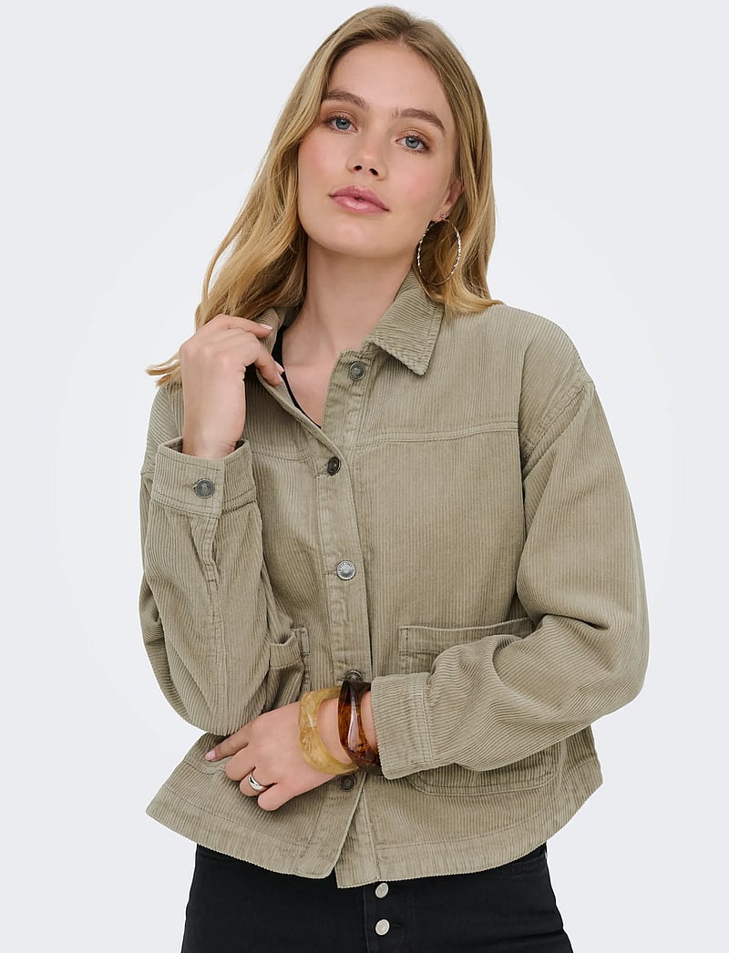 ONLY - ONLKANA CORDUROY JACKET OTW - forårsjakker - silver mink - 5