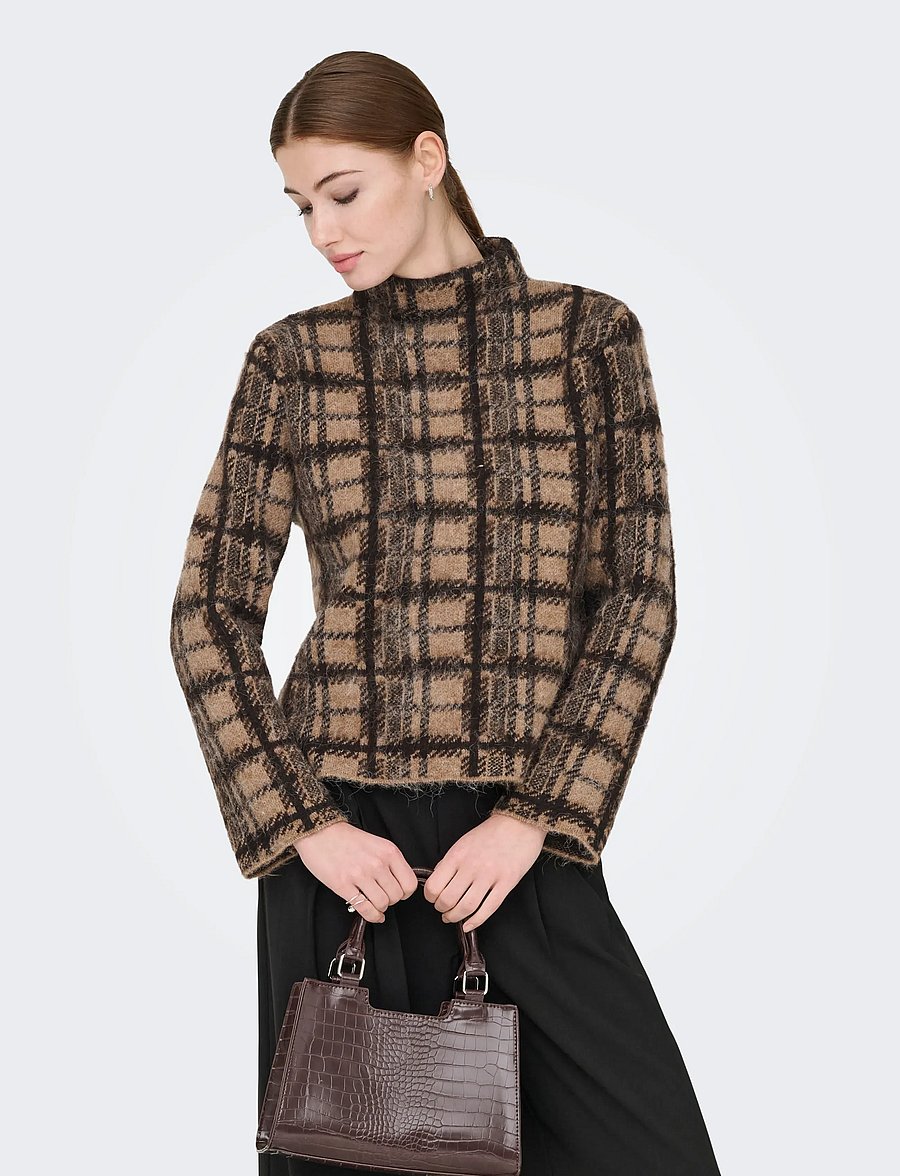 ONLY - ONLLOUISE LS HIGHNECK EX KNT - pullover - chocolate torte - 0