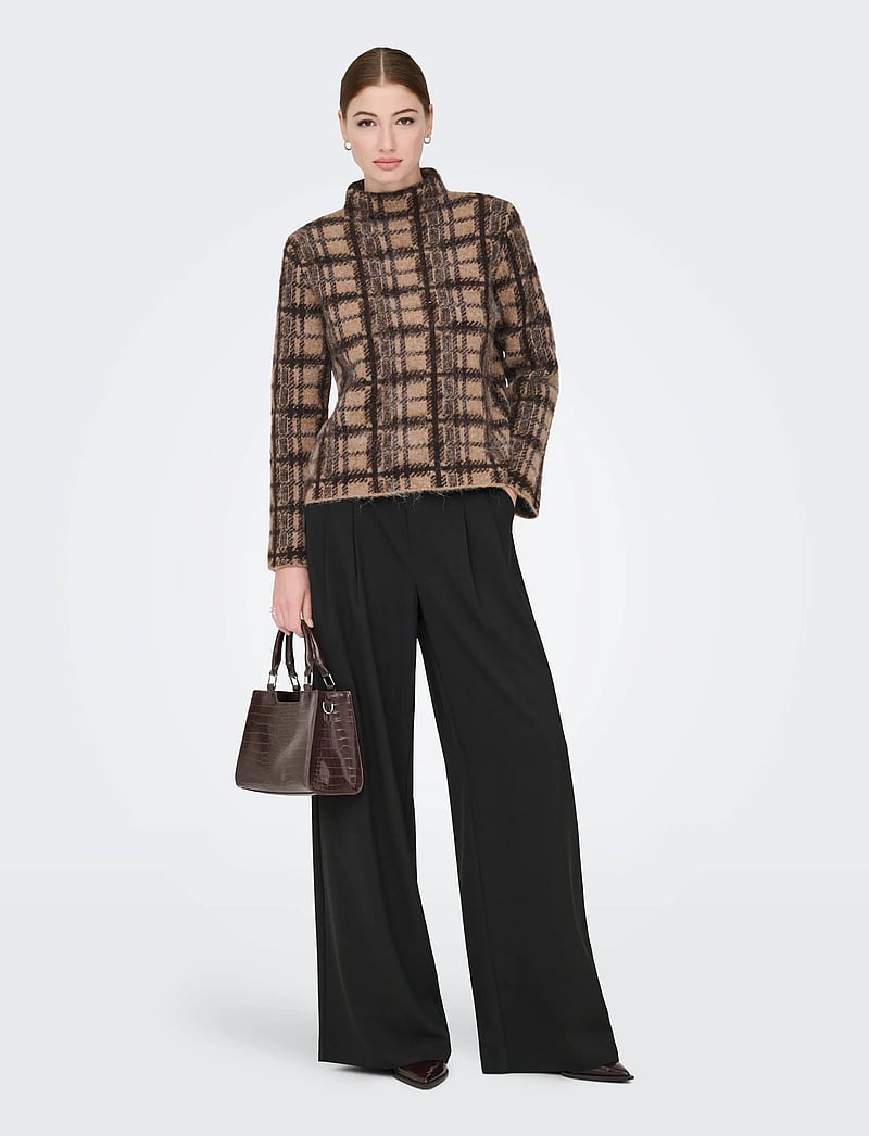 ONLY - ONLLOUISE LS HIGHNECK EX KNT - pullover - chocolate torte - 4