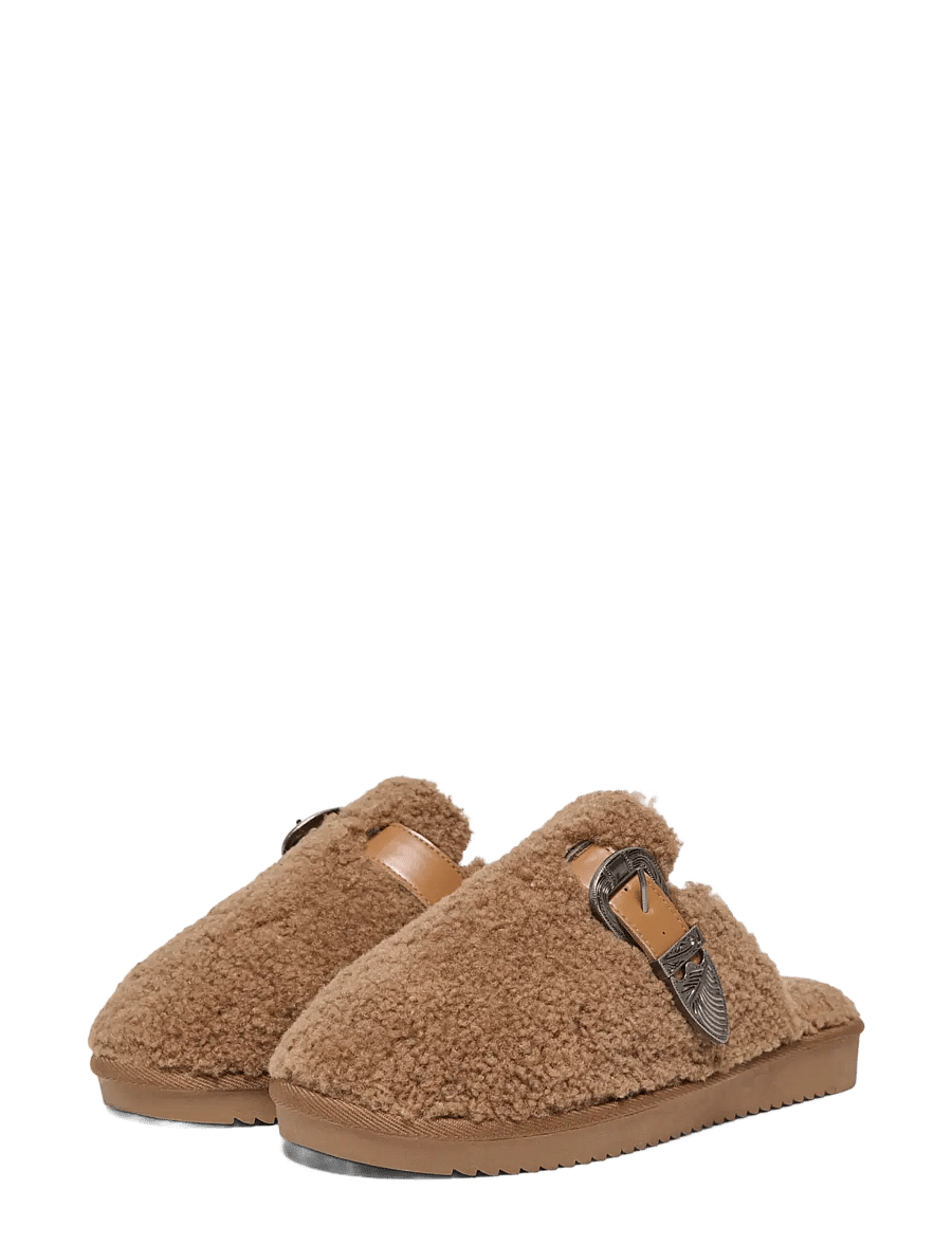 ONLY - ONLMOLLY WESTERN TEDDY HOMESLIPPER - flade mules - cognac - 3