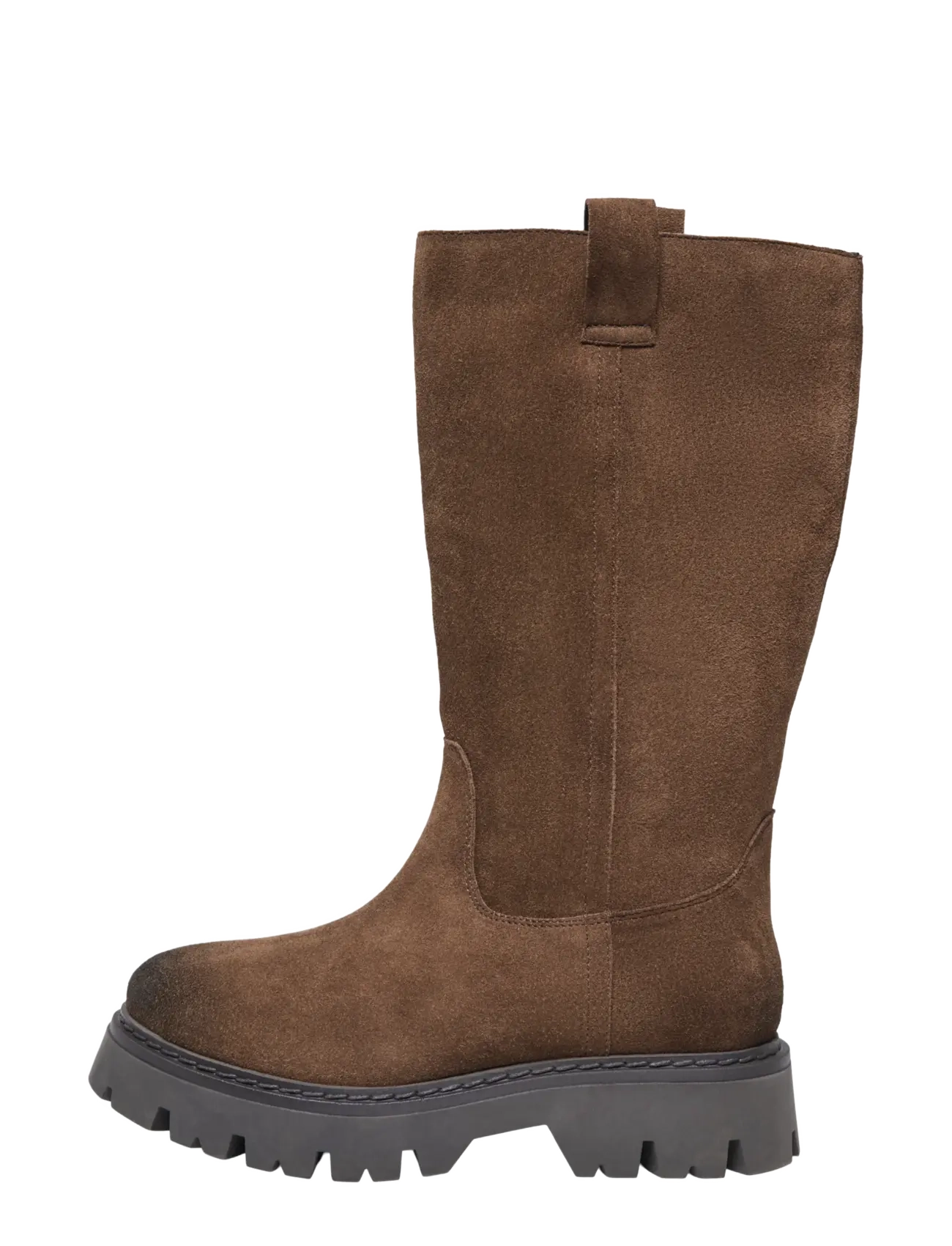 ONLY ONLEA LEATHER HIGH BOOT - Kniehohe Stiefel - BROWN STONE / brown