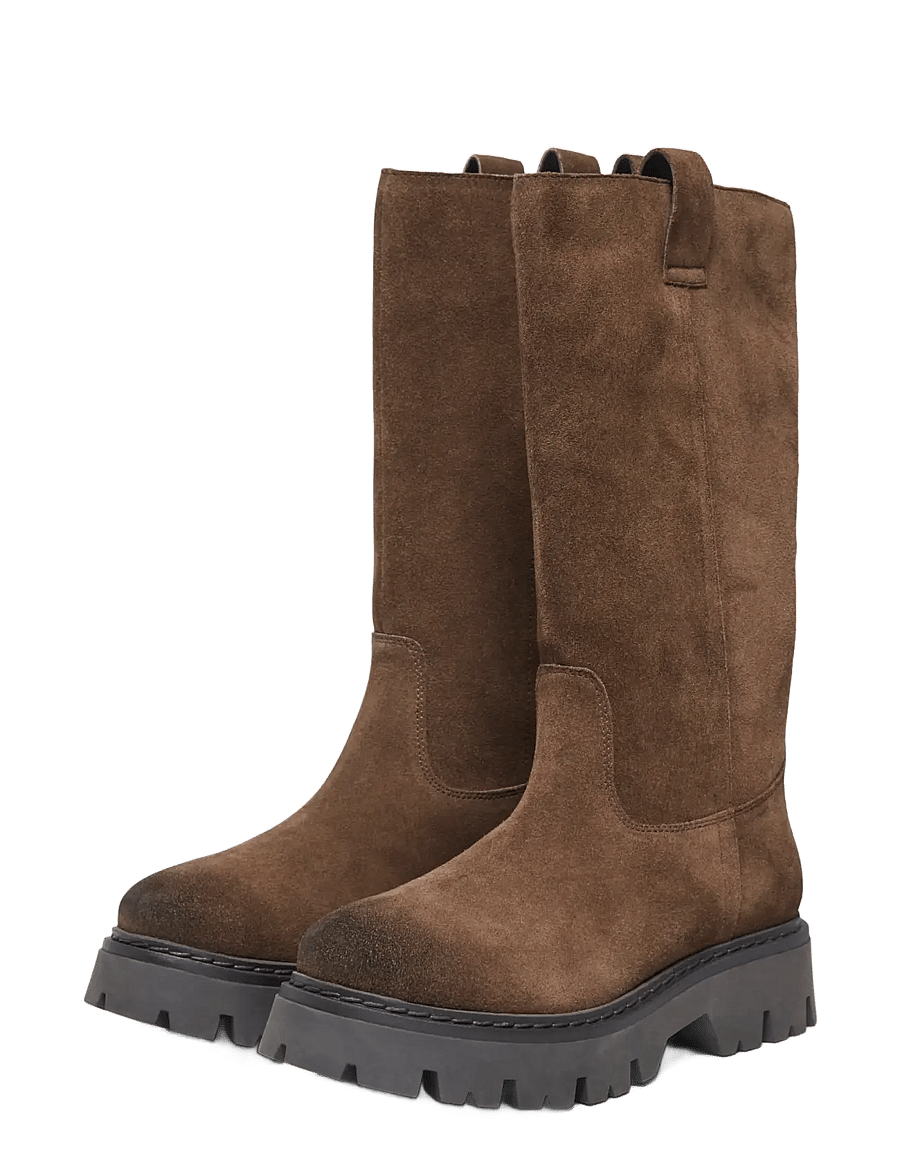 ONLY - ONLEA LEATHER HIGH BOOT - kniehohe stiefel - brown stone - 2