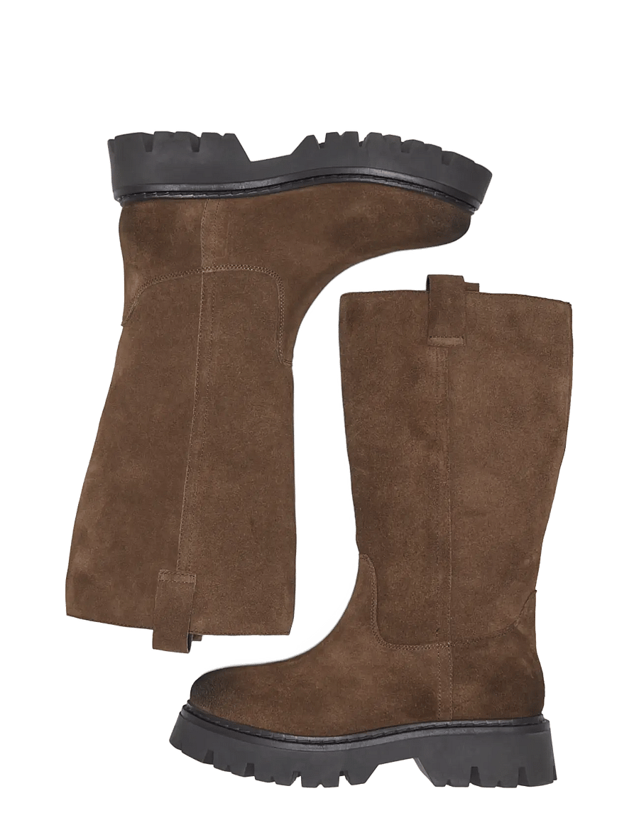 ONLY - ONLEA LEATHER HIGH BOOT - kniehohe stiefel - brown stone - 3