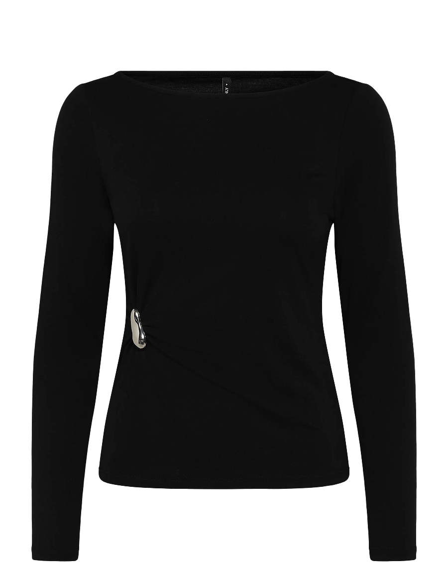 ONLY - ONLELENA L/S BOATNECK METAL TOP JRS NOOS - pullover - black - 1
