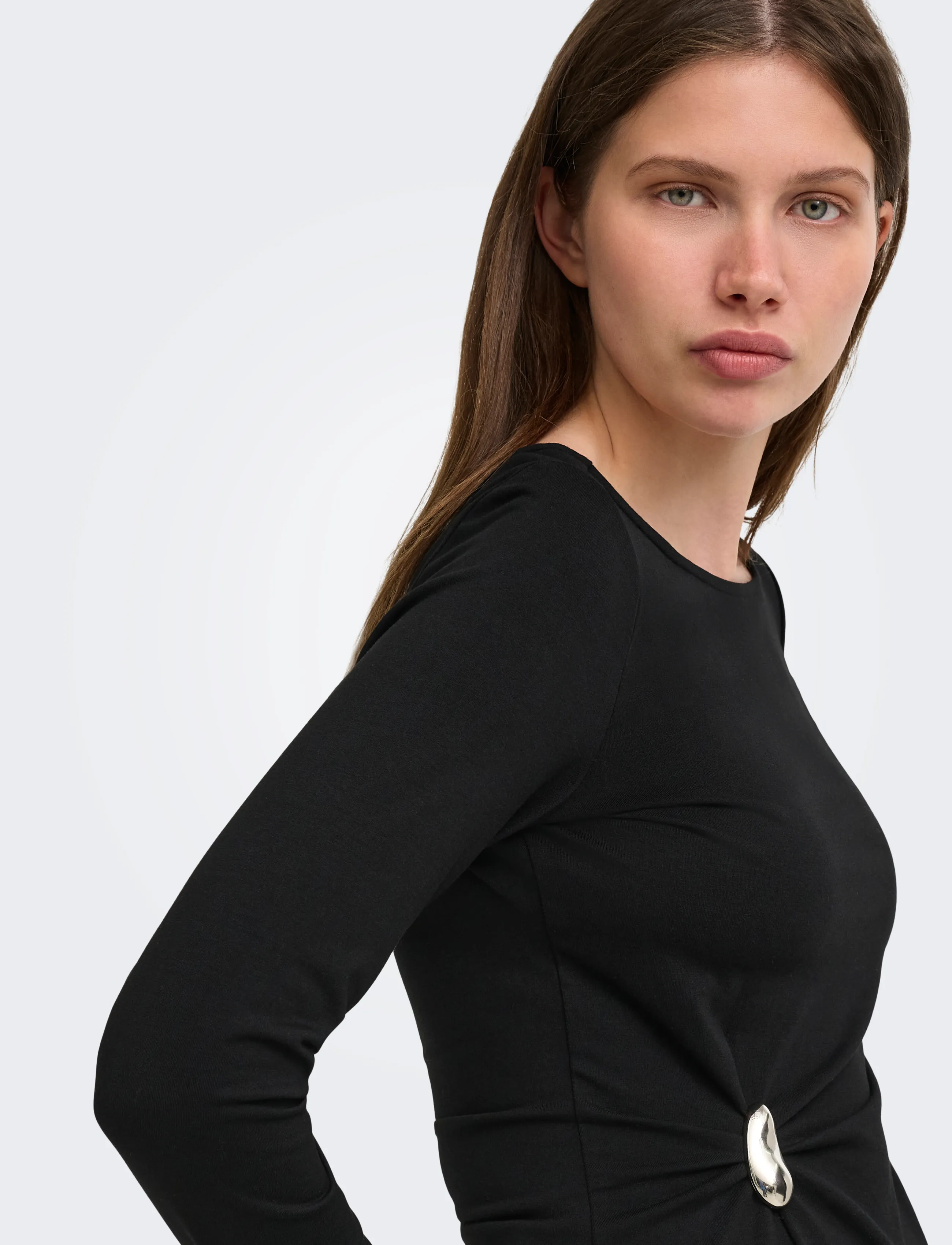 ONLY - ONLELENA L/S BOATNECK METAL TOP JRS NOOS - kampsunid - black - 5