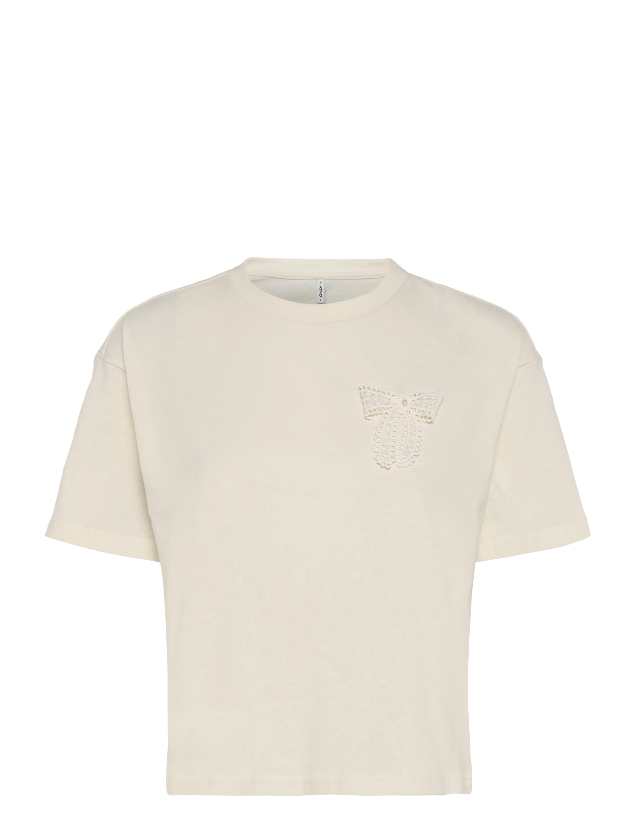 ONLY ONLMILOU S/S O-NECK BOXY TOP JRS - T-shirts - CLOUD DANCER / cream