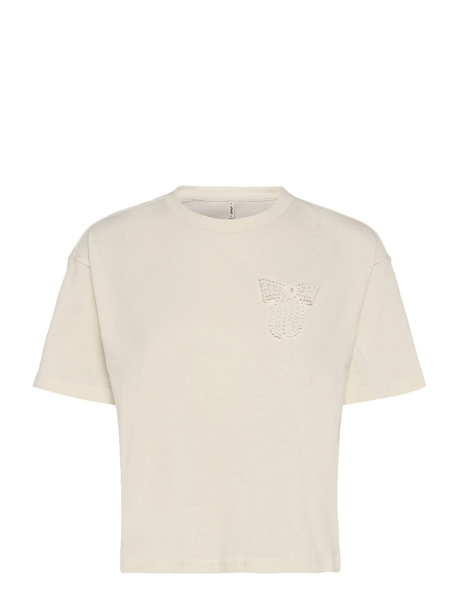 ONLY - ONLMILOU S/S O-NECK BOXY TOP JRS - t-shirts - cloud dancer - 0