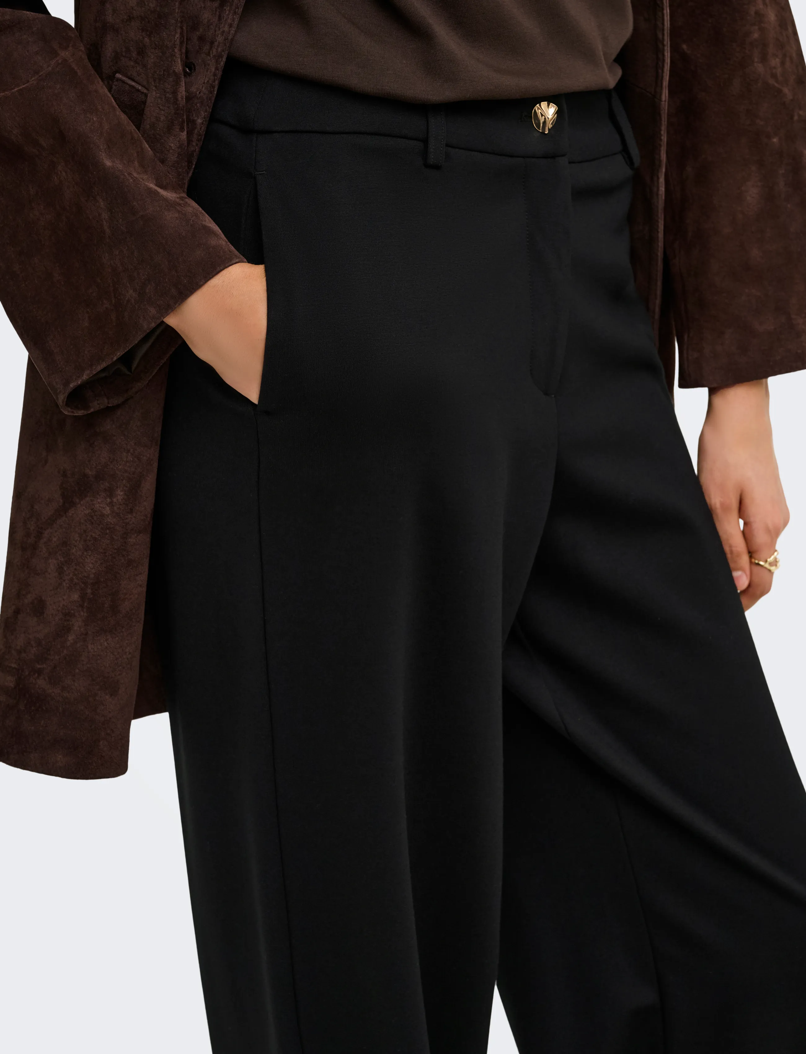 ONLY - ONLPOPTRASH-TAILORED HW STR PANT TLR - straight leg trousers - black - 5