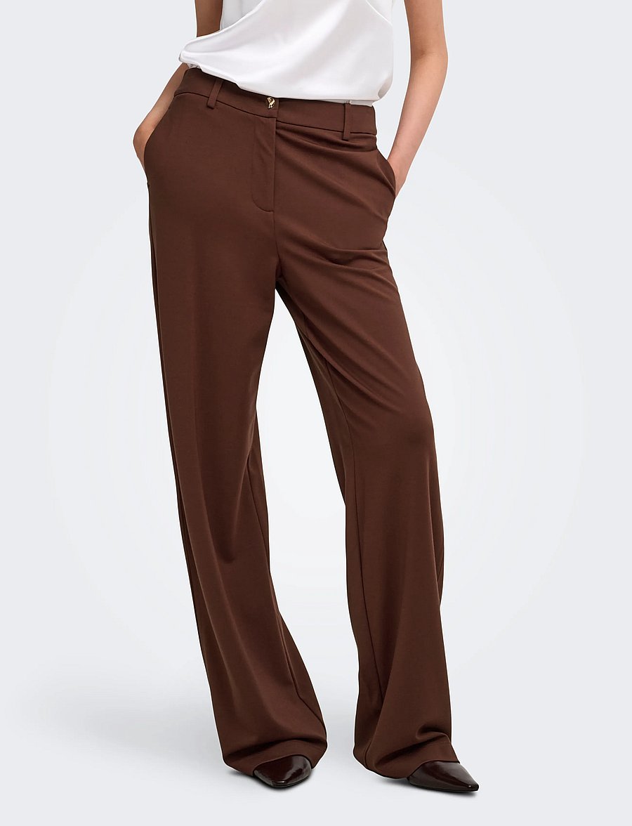 ONLY - ONLPOPTRASH-TAILORED HW STR PANT TLR - hose mit geradem bein - rum raisin - 0