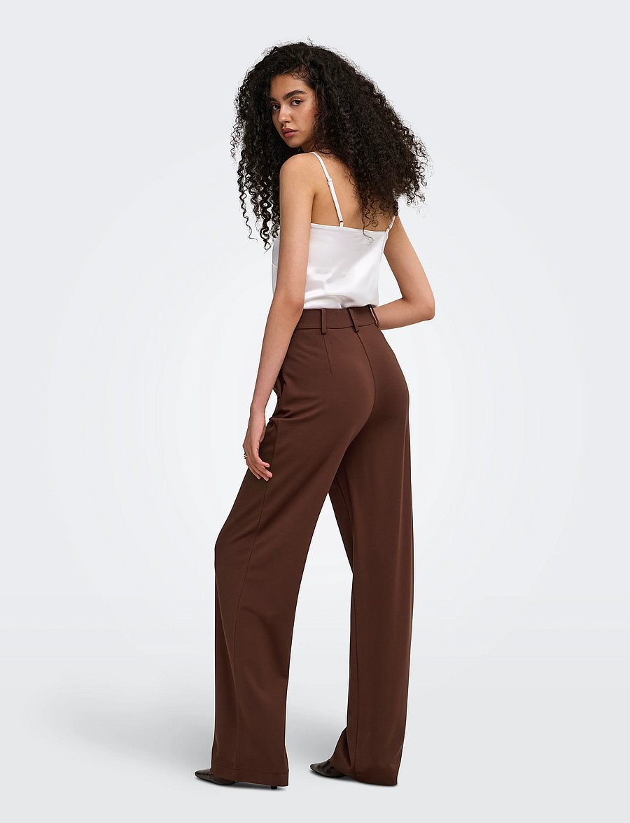 ONLY - ONLPOPTRASH-TAILORED HW STR PANT TLR - hose mit geradem bein - rum raisin - 3