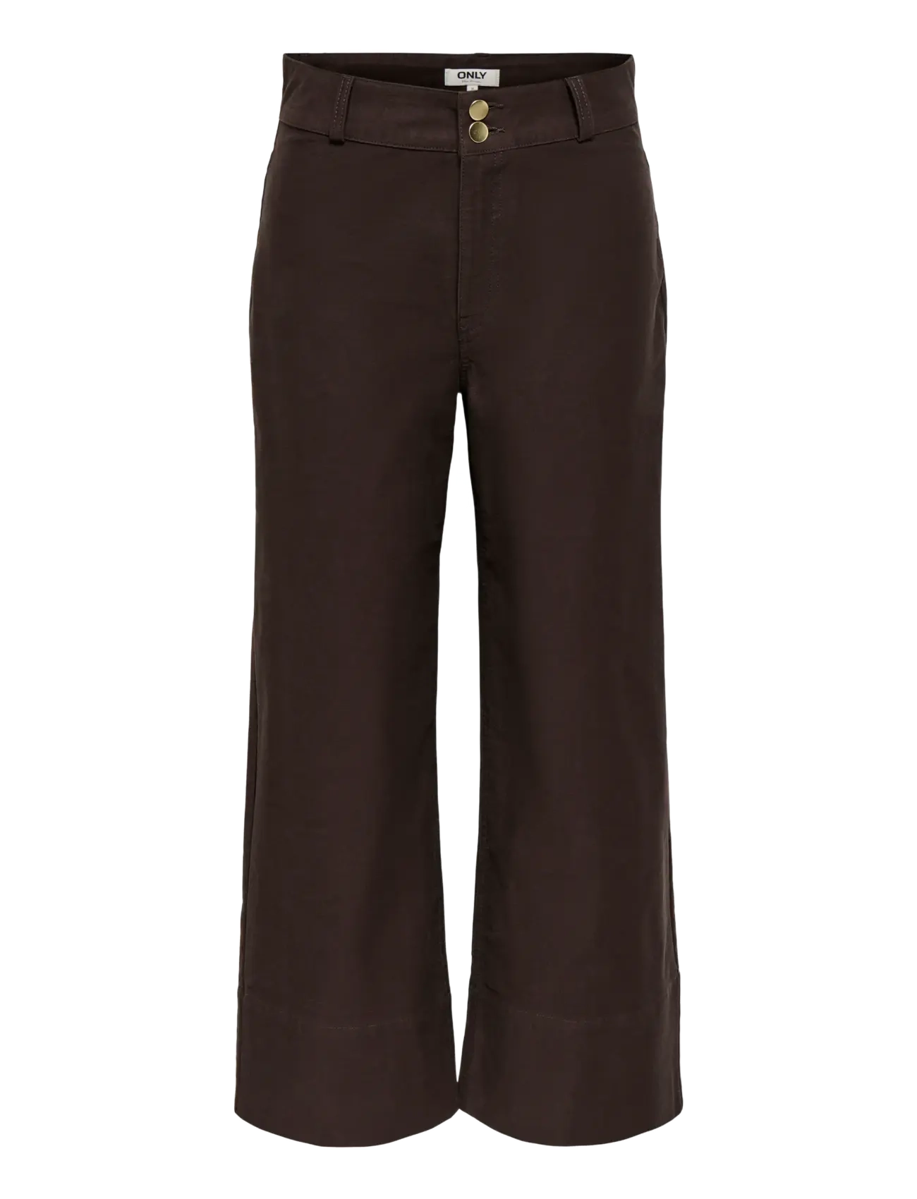 ONLY ONLMADISON-CLAIR HW CROP PANT PNT NOOS - Klær - BLACK COFFEE / gold