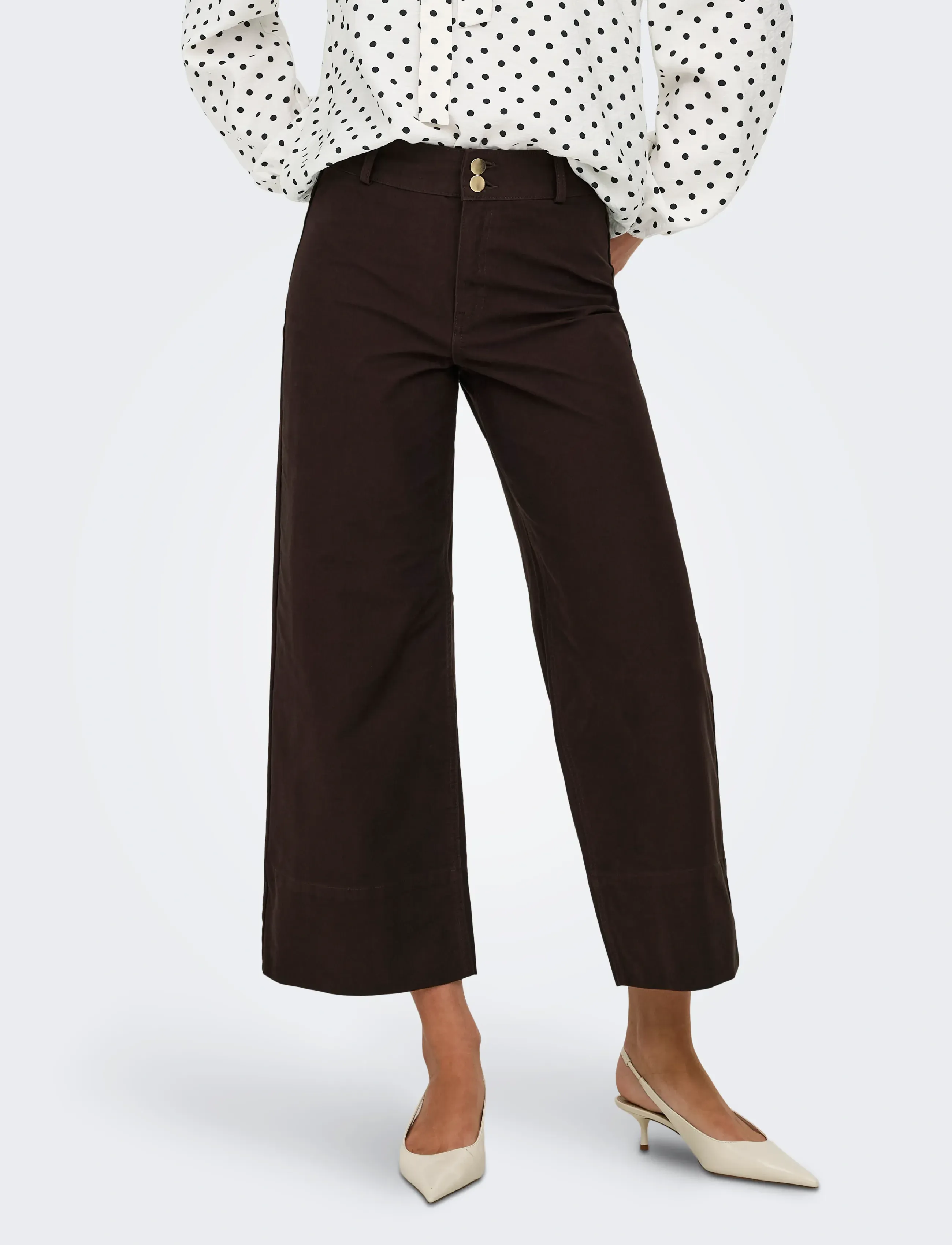 ONLY ONLMADISON-CLAIR HW CROP PANT PNT NOOS - Broeken - BLACK COFFEE / gold