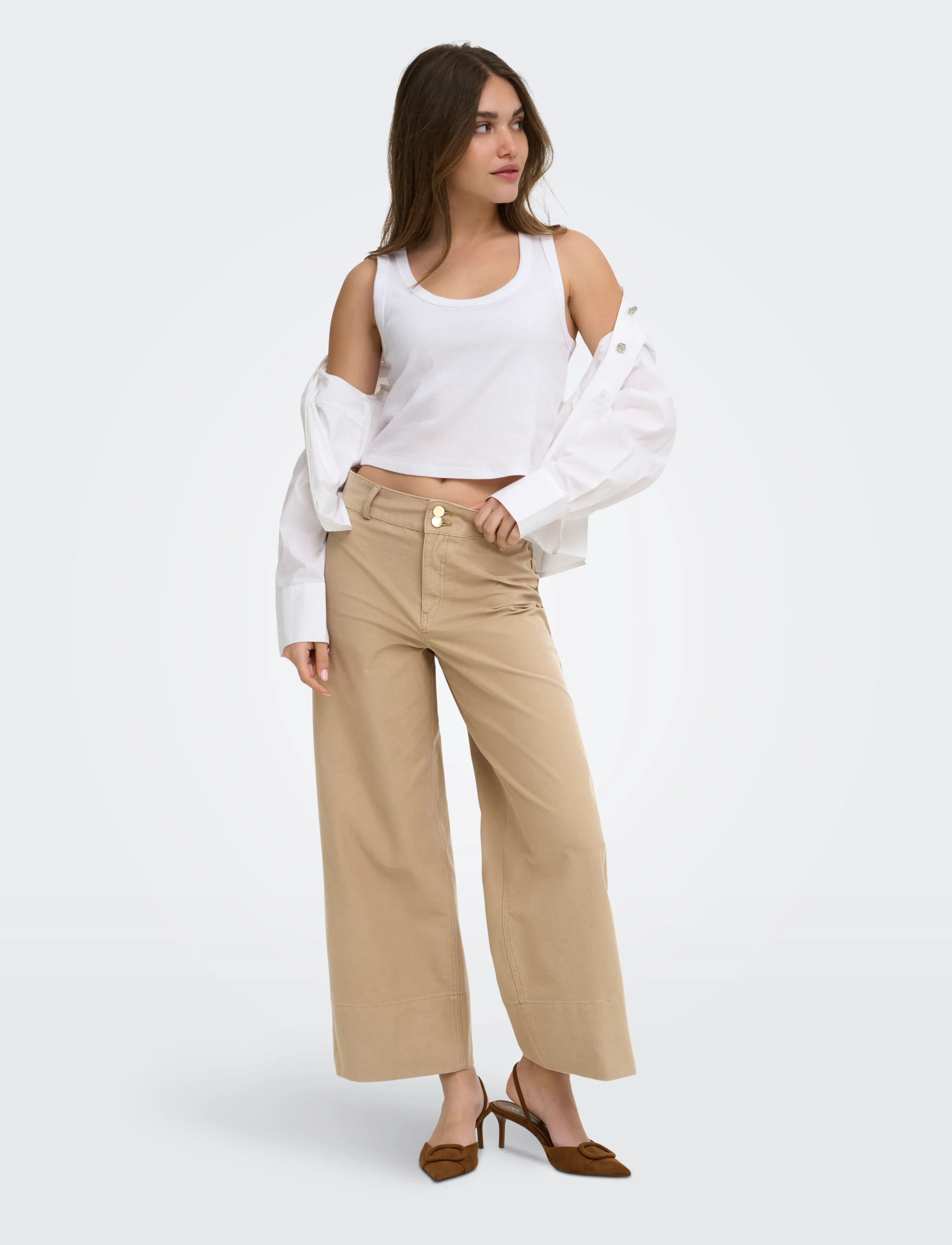ONLY Onlmadison-Clair Hw Crop Pant Pnt Noos chinos dam – bild 3