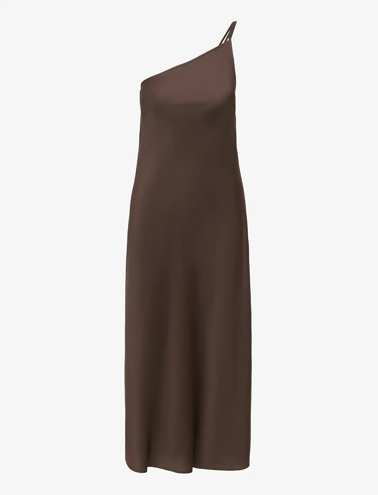 ONLY - ONLSKYE CHIGO ONE SHOULDER DRESS WVN EX - schlupfkleider - chocolate brown - 0
