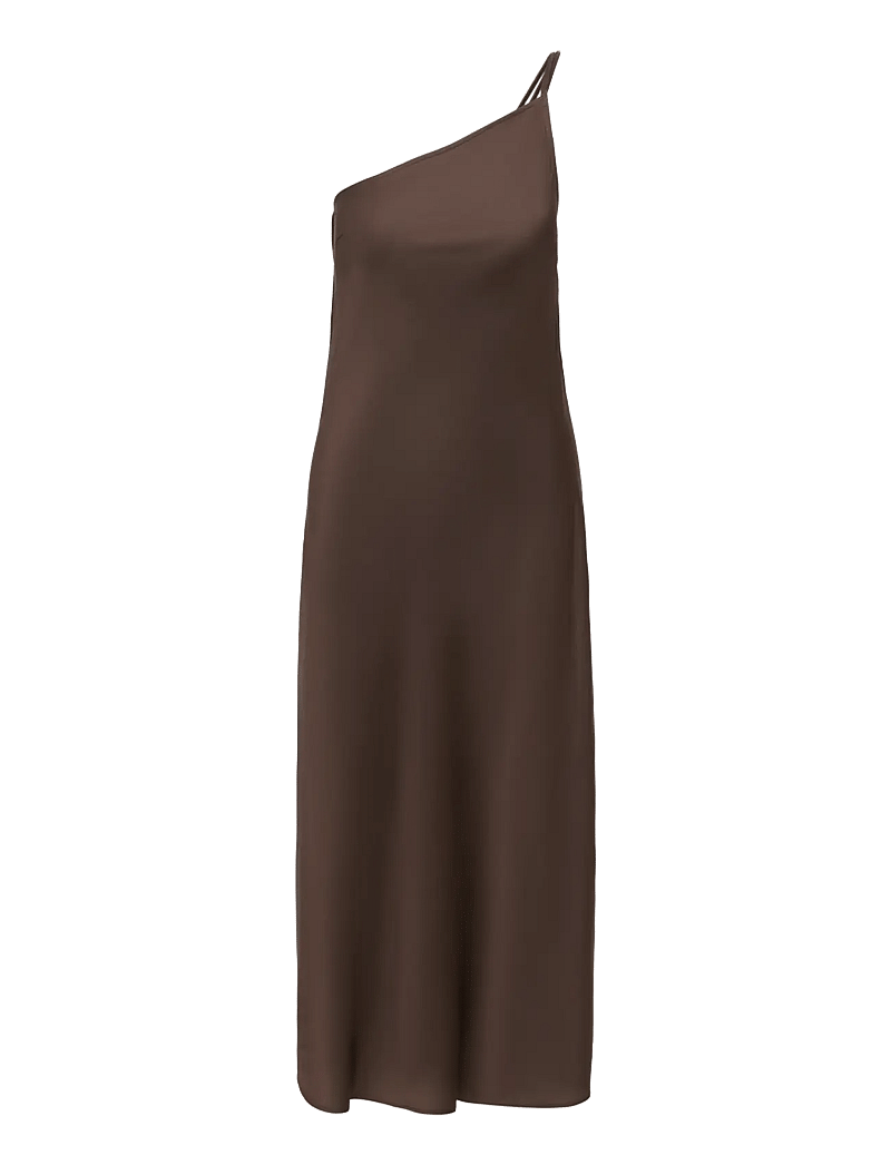 ONLY - ONLSKYE CHIGO ONE SHOULDER DRESS WVN EX - schlupfkleider - chocolate brown - 0