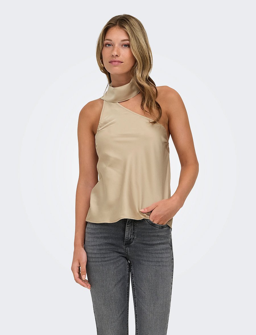ONLY - ONLAMARA CHIGO S/L SCARF TOP WVN EX - Ærmeløse bluser - creme - 0