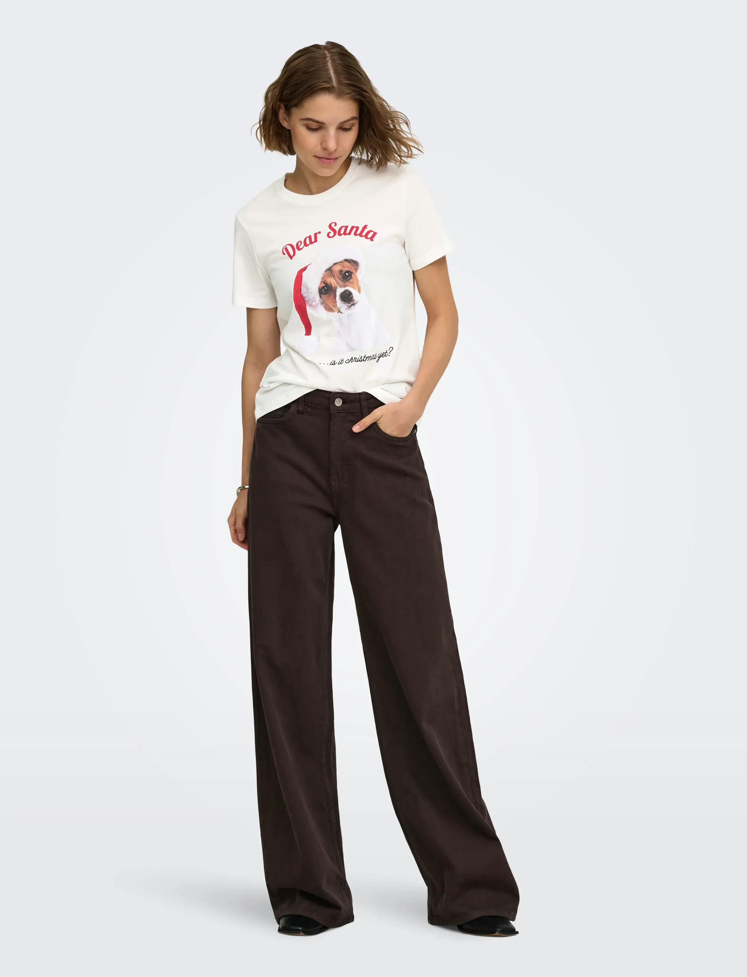 ONLY - ONLANIMAL REG S/S TOP BOX XMAS CS JRS - cloud dancer - 4