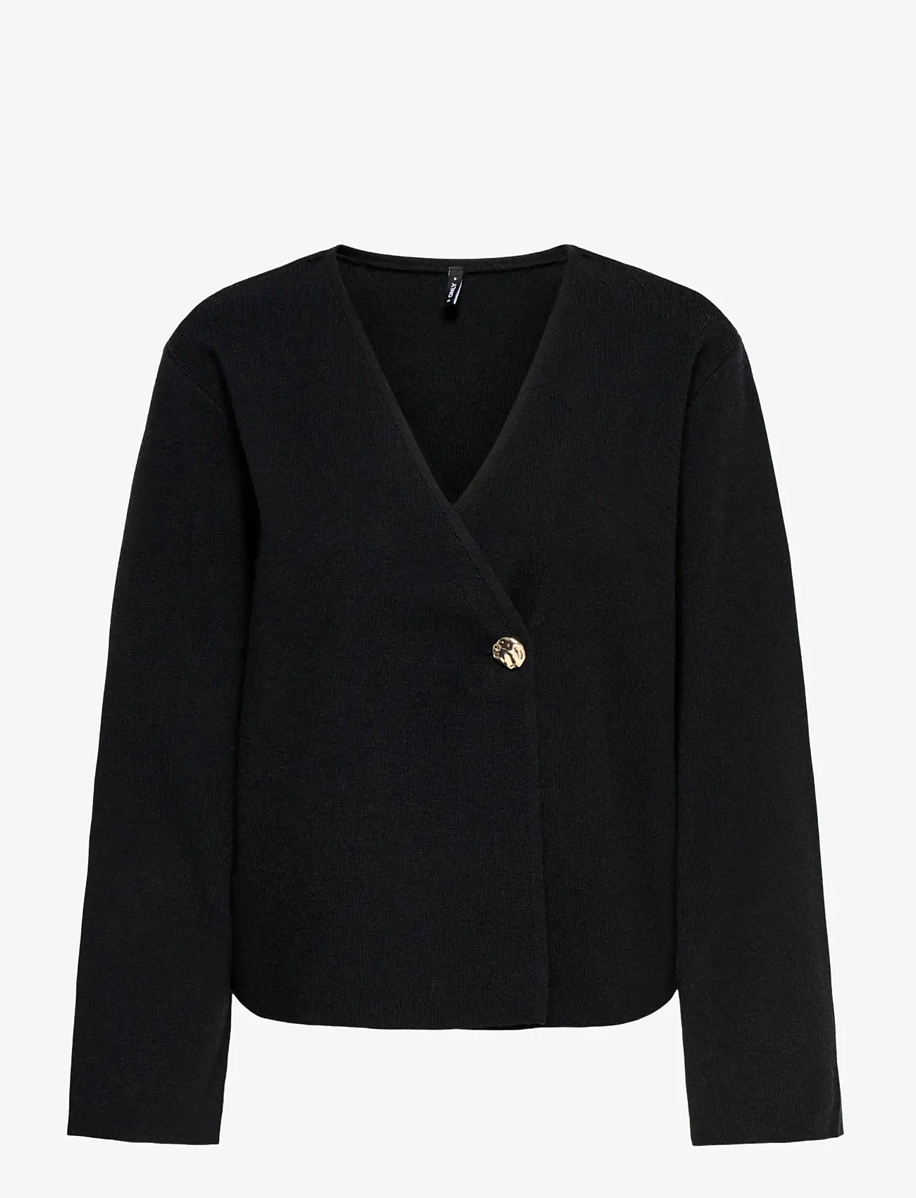 ONLY - ONLJING LS VNECK ONE BUTTON CARDI EX KNT - cardigans - black - 1