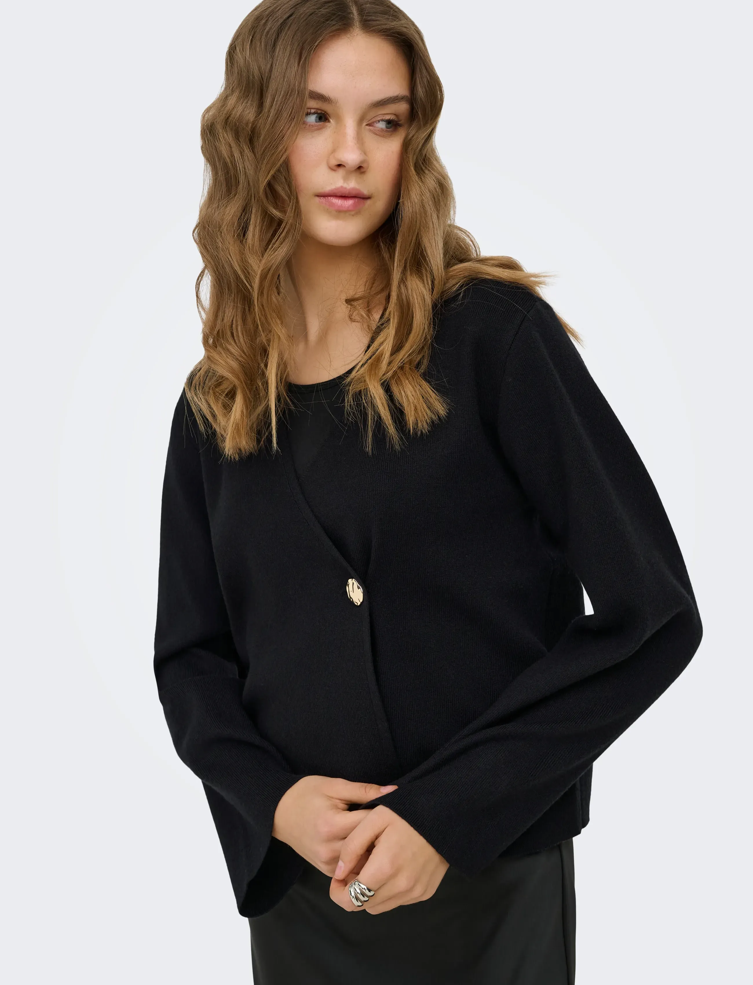 Onljing Ls Vneck One Button Cardi Ex Knt 6