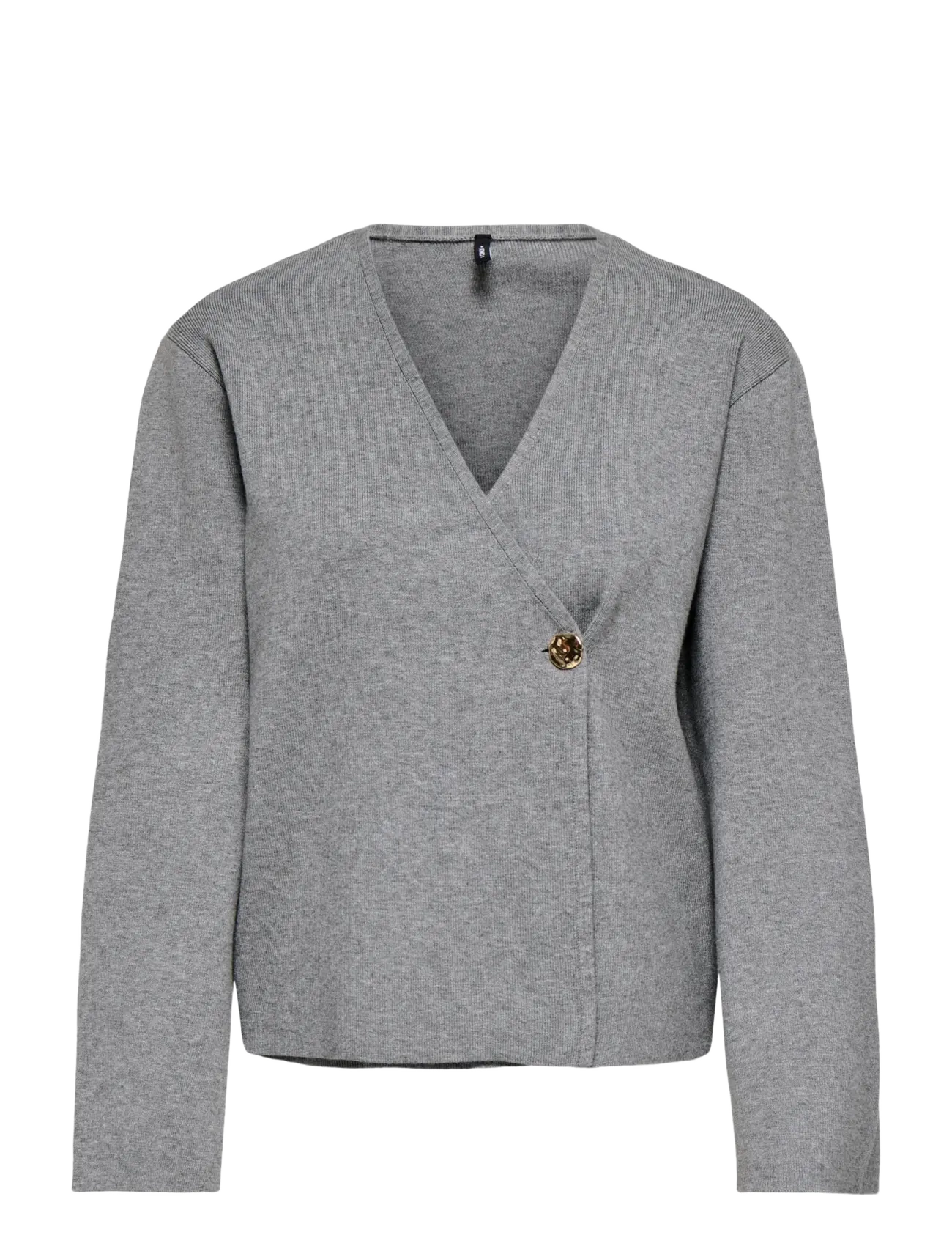 ONLY ONLJING LS VNECK ONE BUTTON CARDI EX KNT - Strik - MEDIUM GREY MELANGE / grey