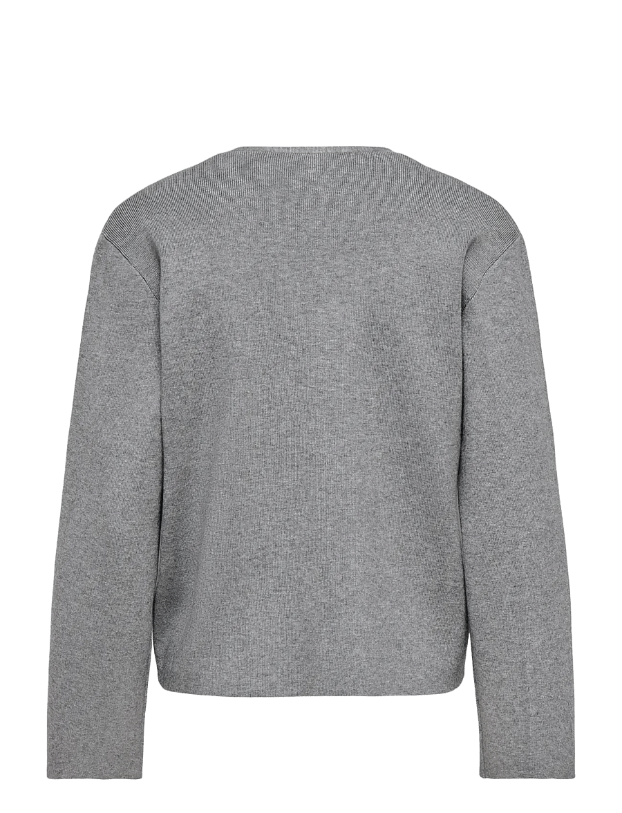ONLY - ONLJING LS VNECK ONE BUTTON CARDI EX KNT - cardigans - medium grey melange - 2
