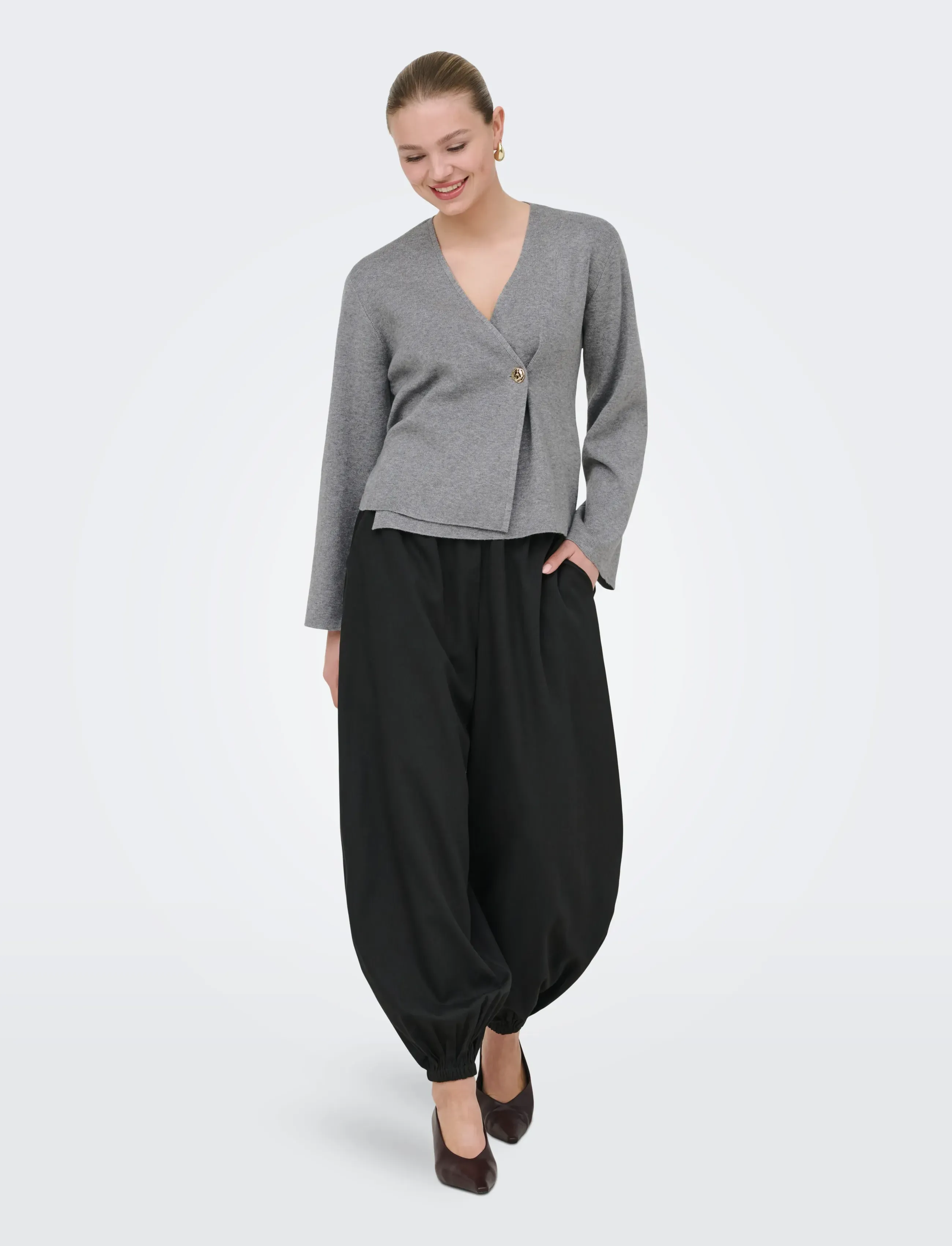 Onljing Ls Vneck One Button Cardi Ex Knt 3
