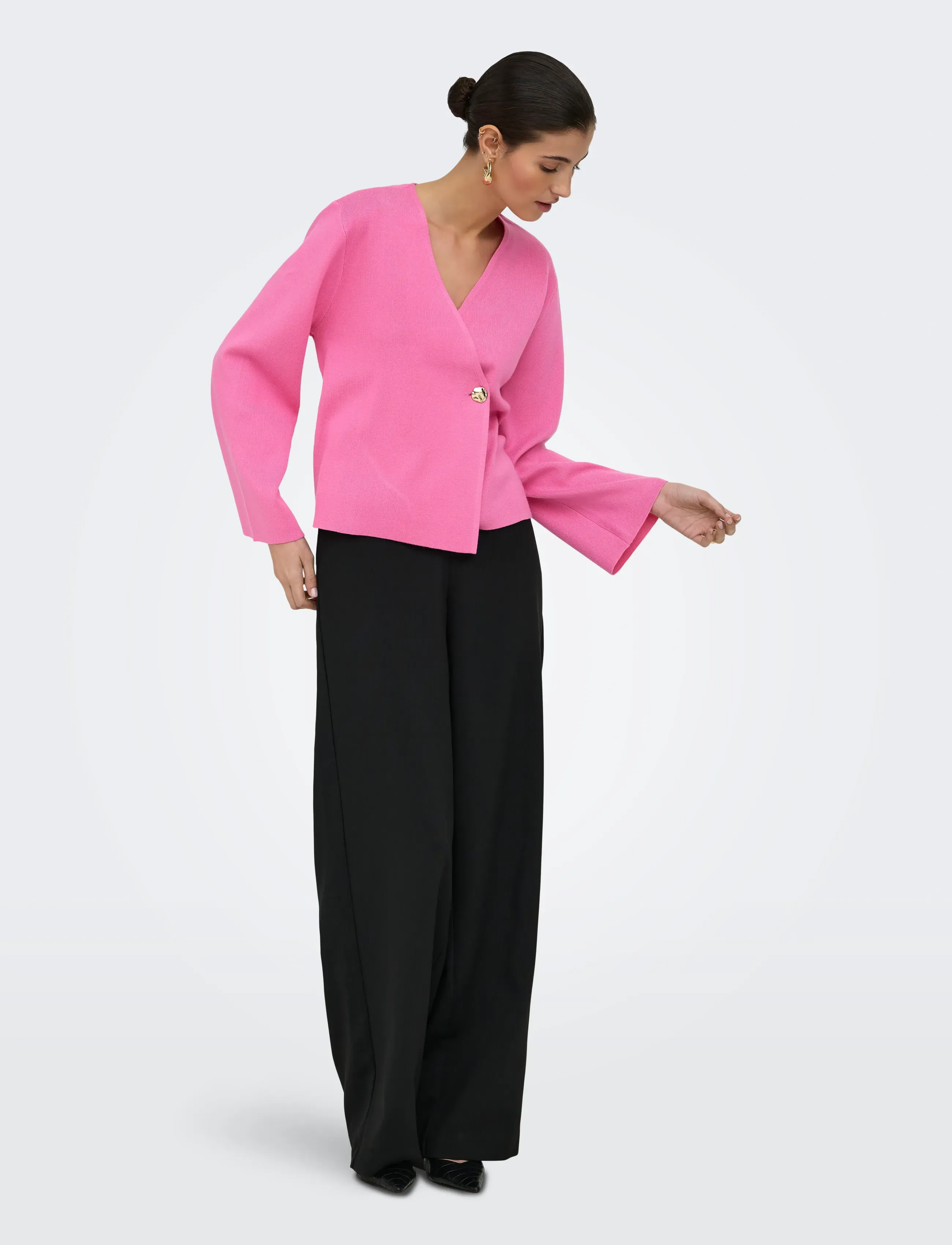 Onljing Ls Vneck One Button Cardi Ex Knt 3