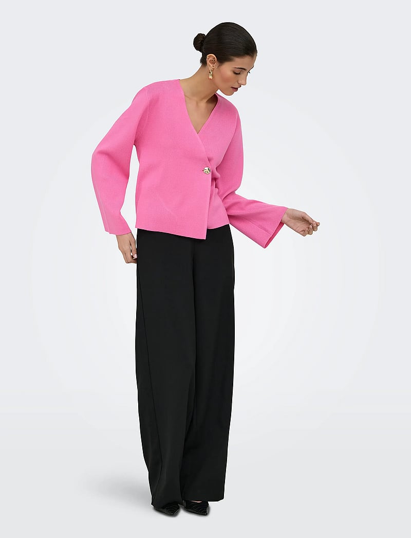 ONLY - ONLJING LS VNECK ONE BUTTON CARDI EX KNT - cardigans - wild orchid - 4
