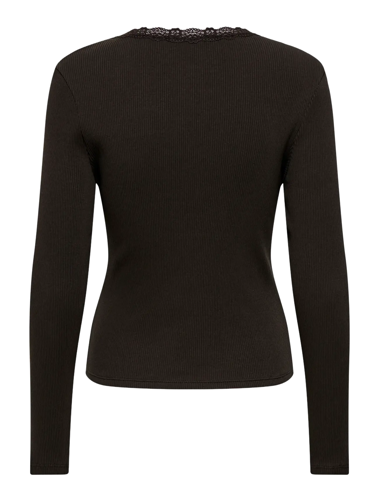 ONLY - ONLSARA SHARAI L/S V-NECK TOP JRS NOOS - langærmede toppe - chocolate torte - 2