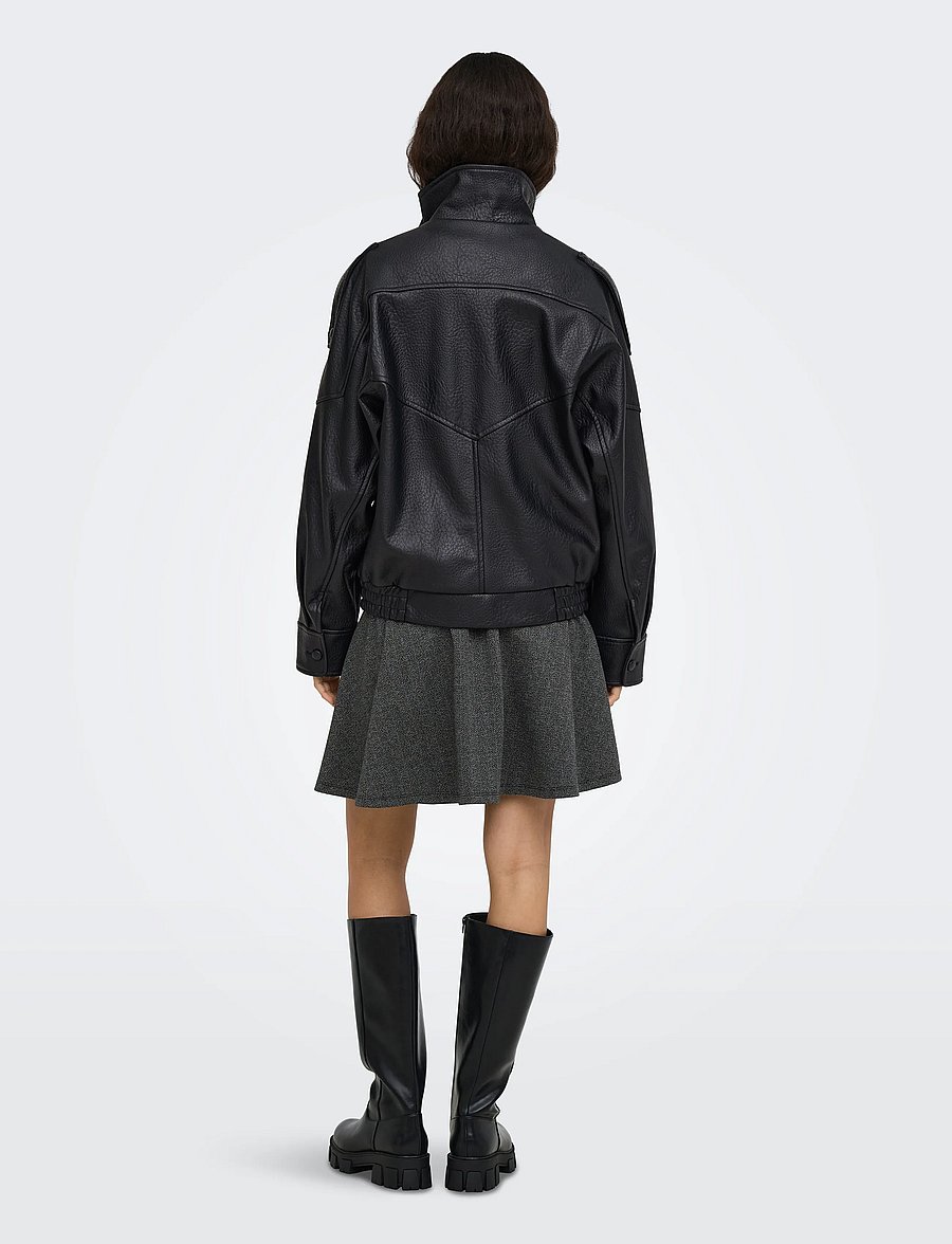 ONLY - ONLVANI L/S FAUX LEATHER JACKET PNT - lederjacken - black - 3