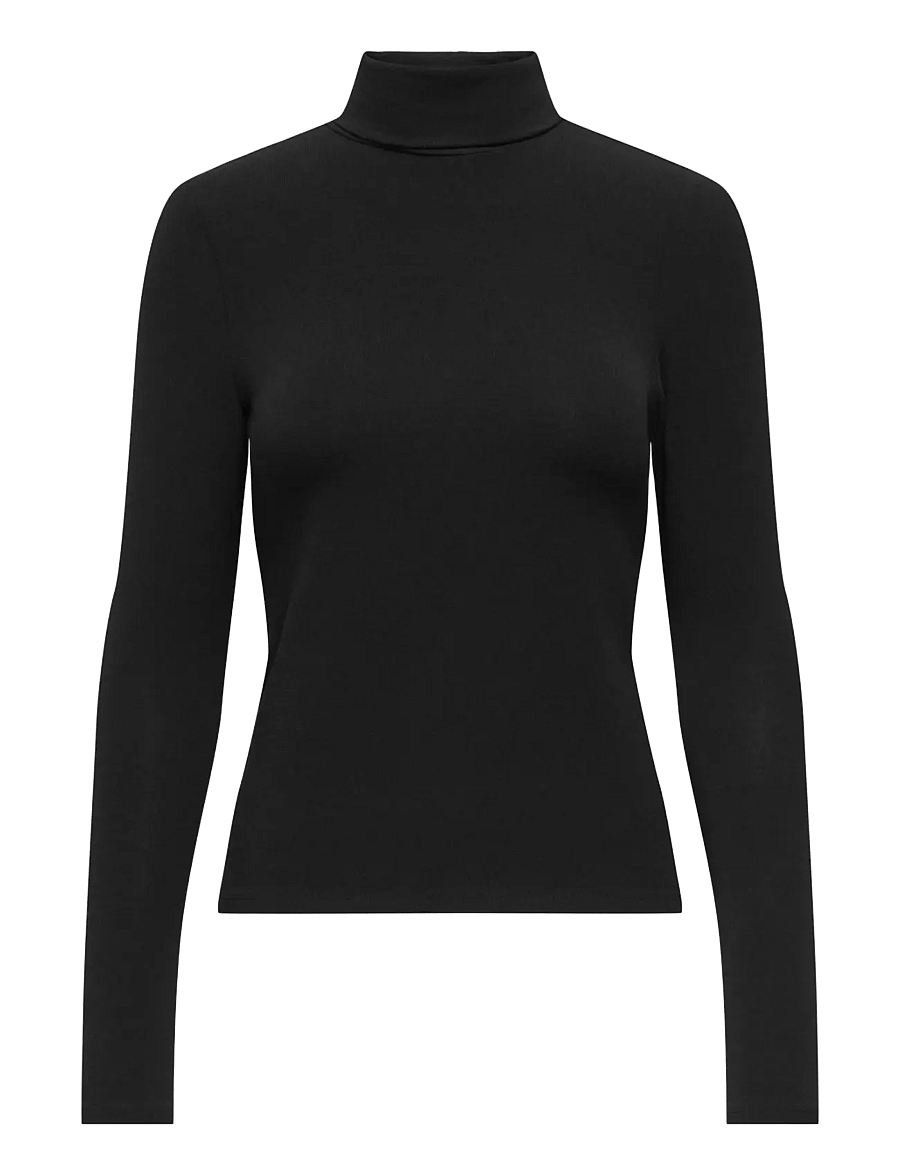 ONLY - ONLGLAMOUR L/S ROLL-NECK TOP JRS NOOS - black - 1