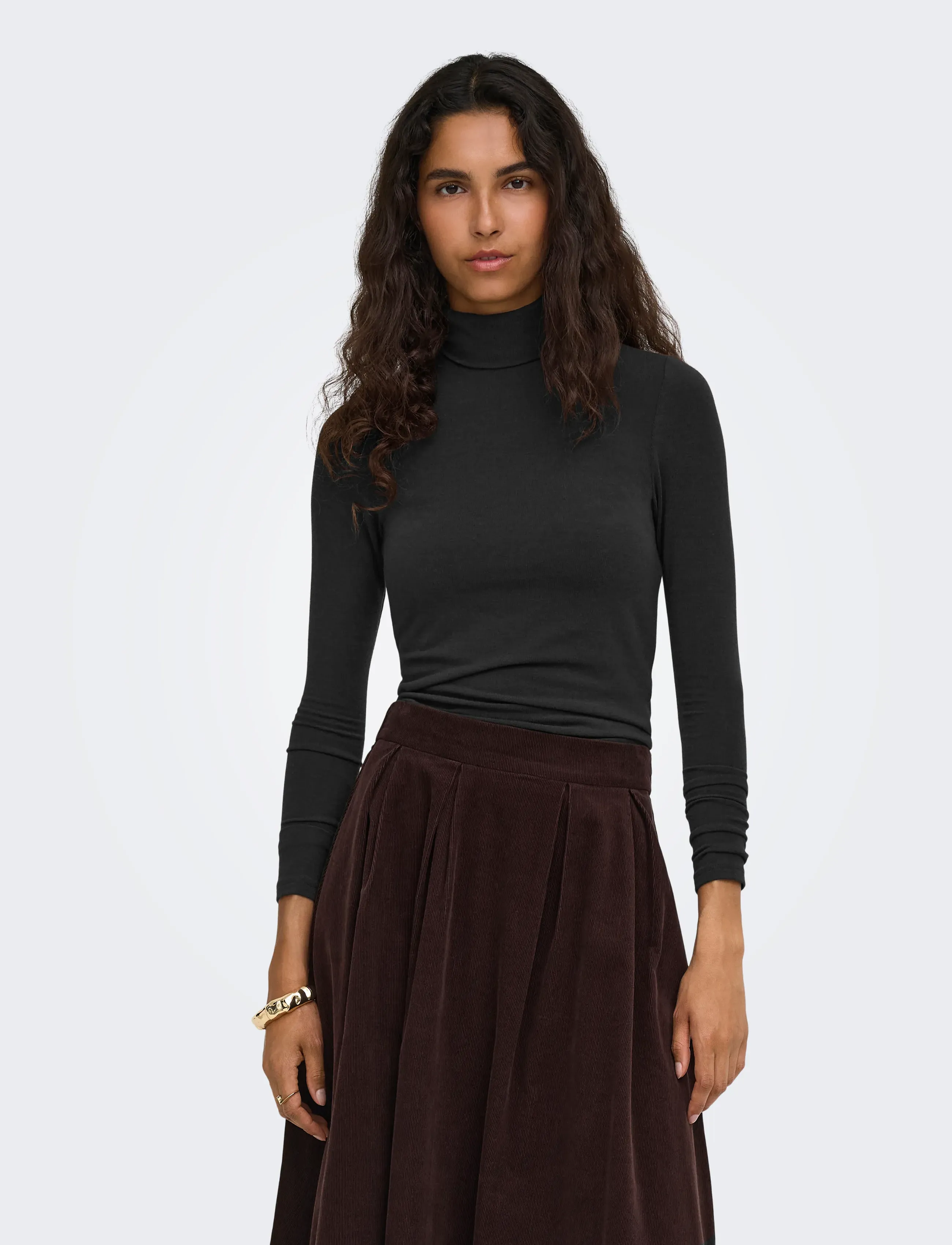 ONLY - ONLGLAMOUR L/S ROLL-NECK TOP JRS NOOS - black - 0