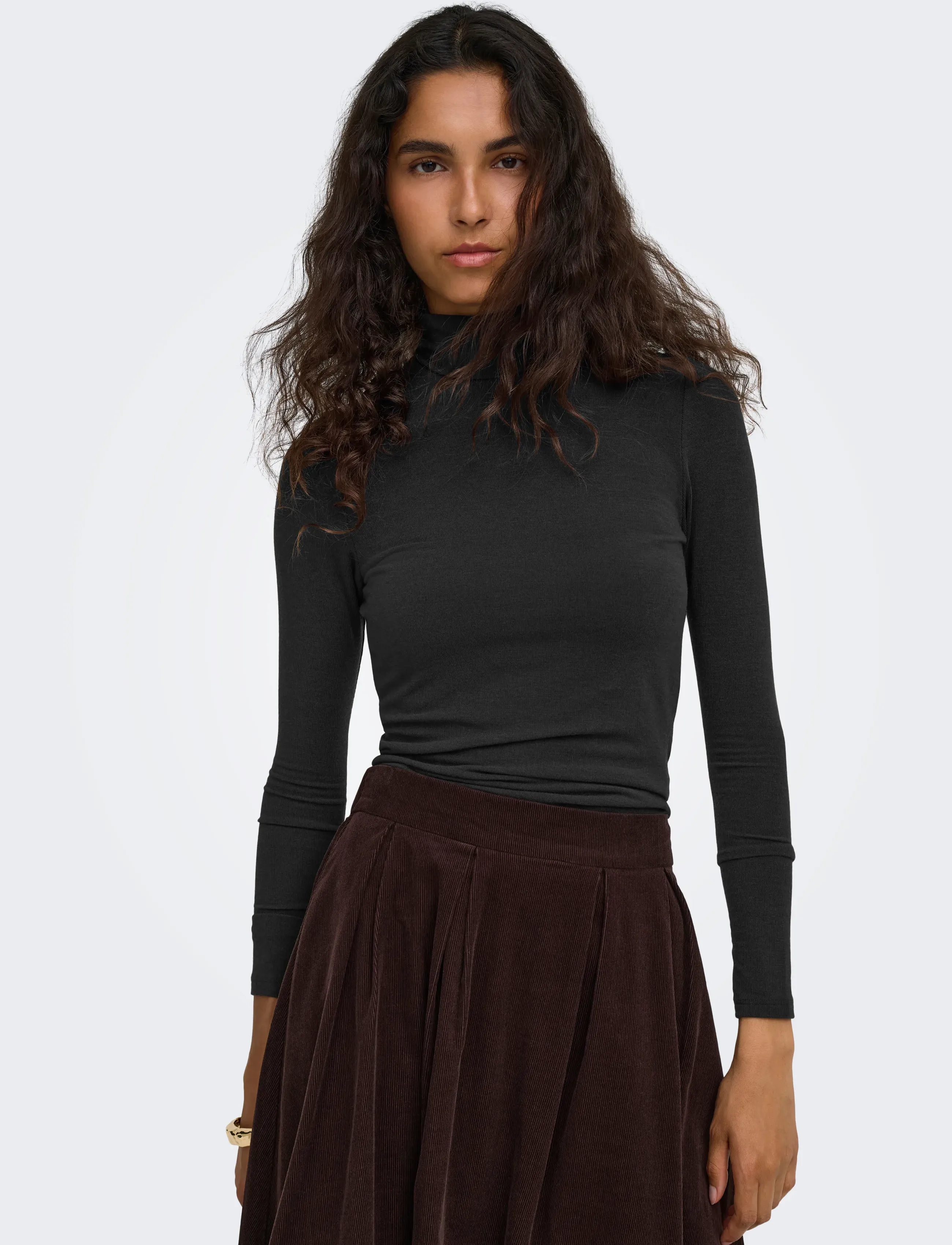 ONLY - ONLGLAMOUR L/S ROLL-NECK TOP JRS NOOS - black - 5
