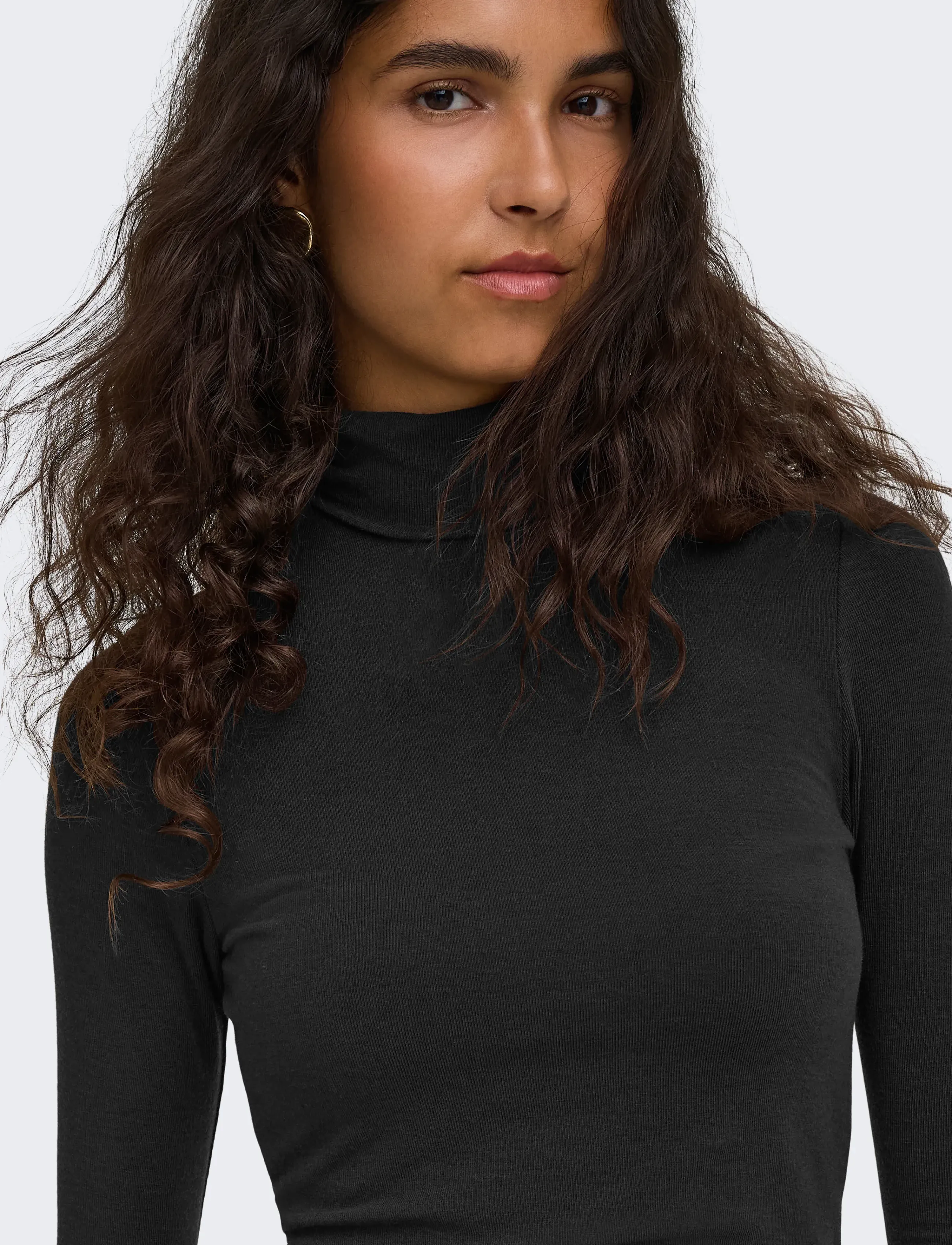 ONLY ONLGLAMOUR L/S ROLL-NECK TOP JRS NOOS - Fødselsdag - BLACK / black