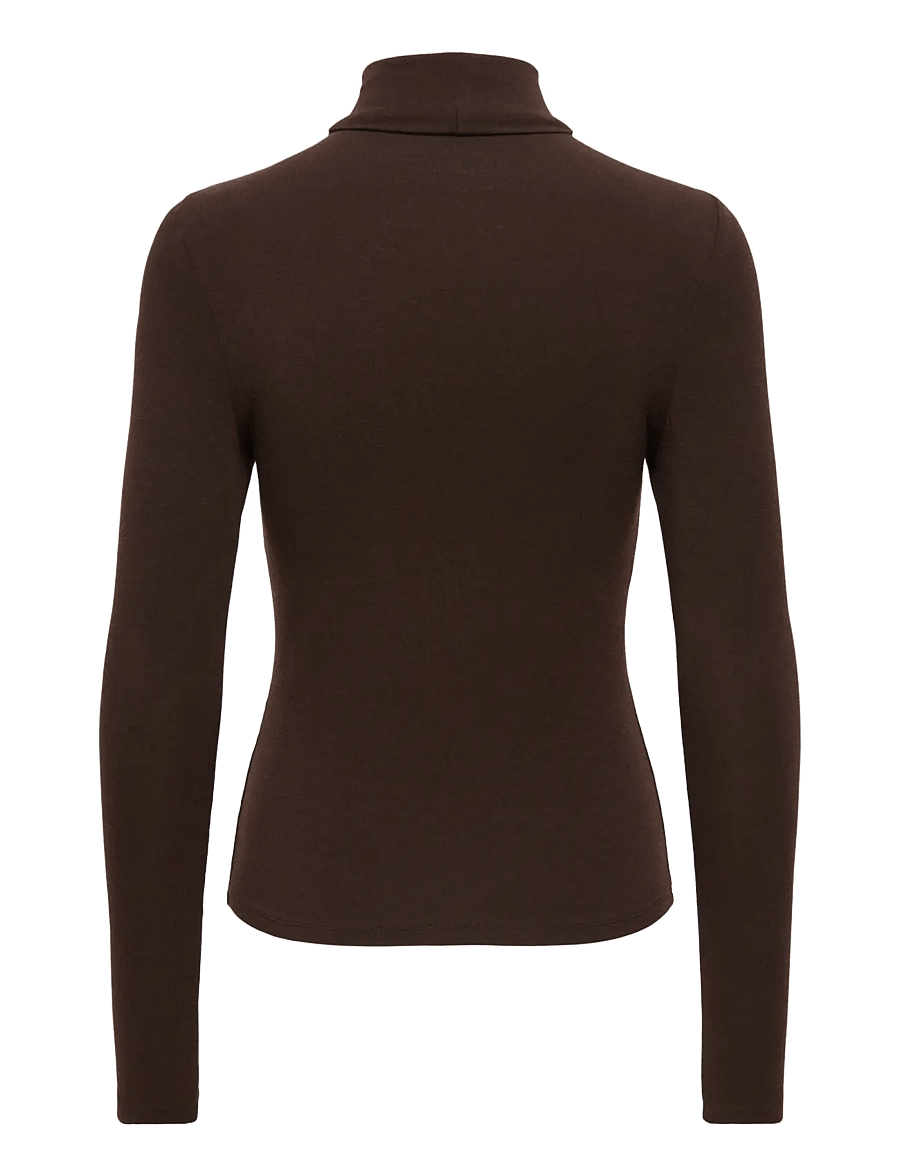 ONLY - ONLGLAMOUR L/S ROLL-NECK TOP JRS NOOS - black coffee - 2
