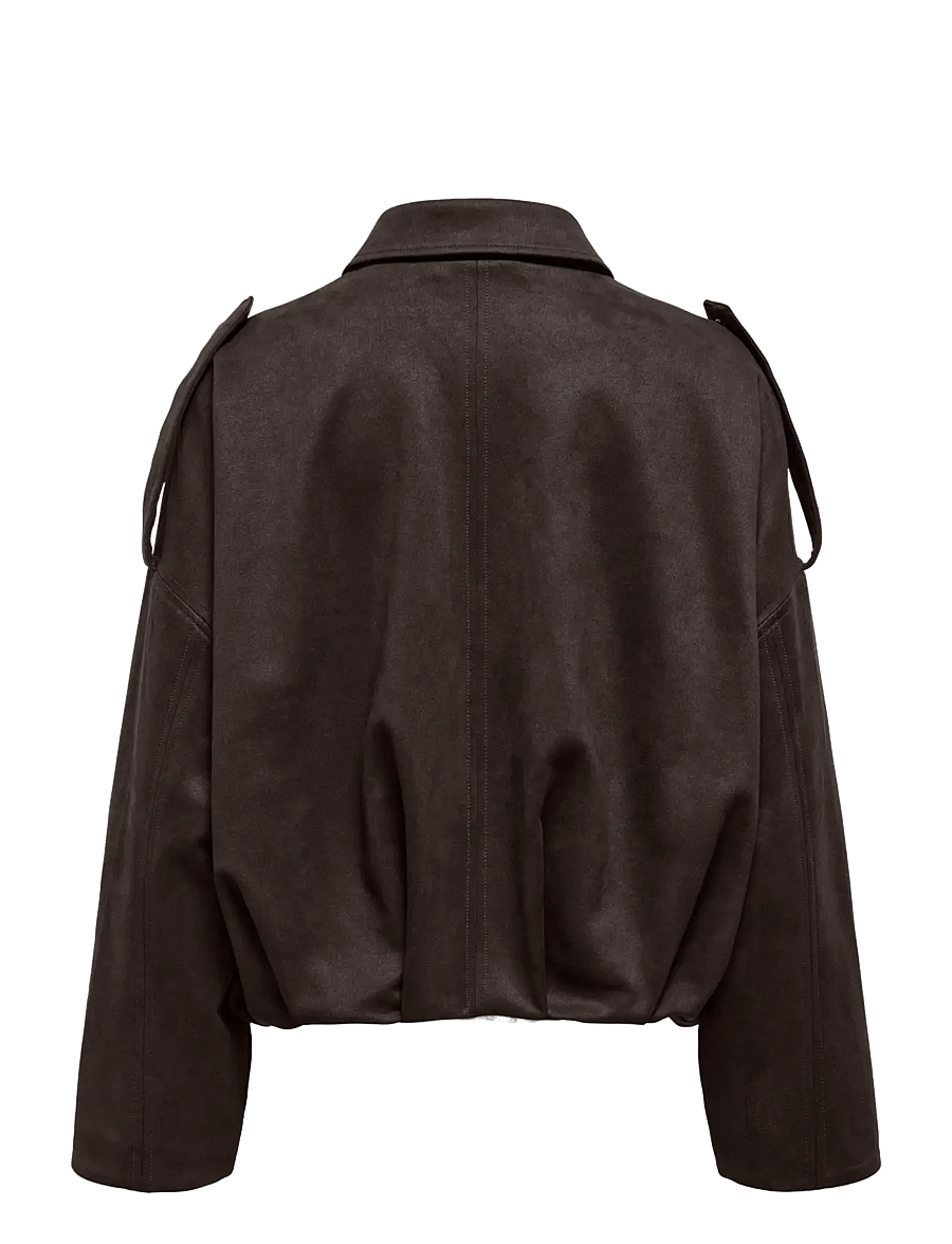 ONLY - ONLMOON-STINA FAUX SUEDE BOMBER PNT NOOS - frühlingsjacken - chocolate torte - 2