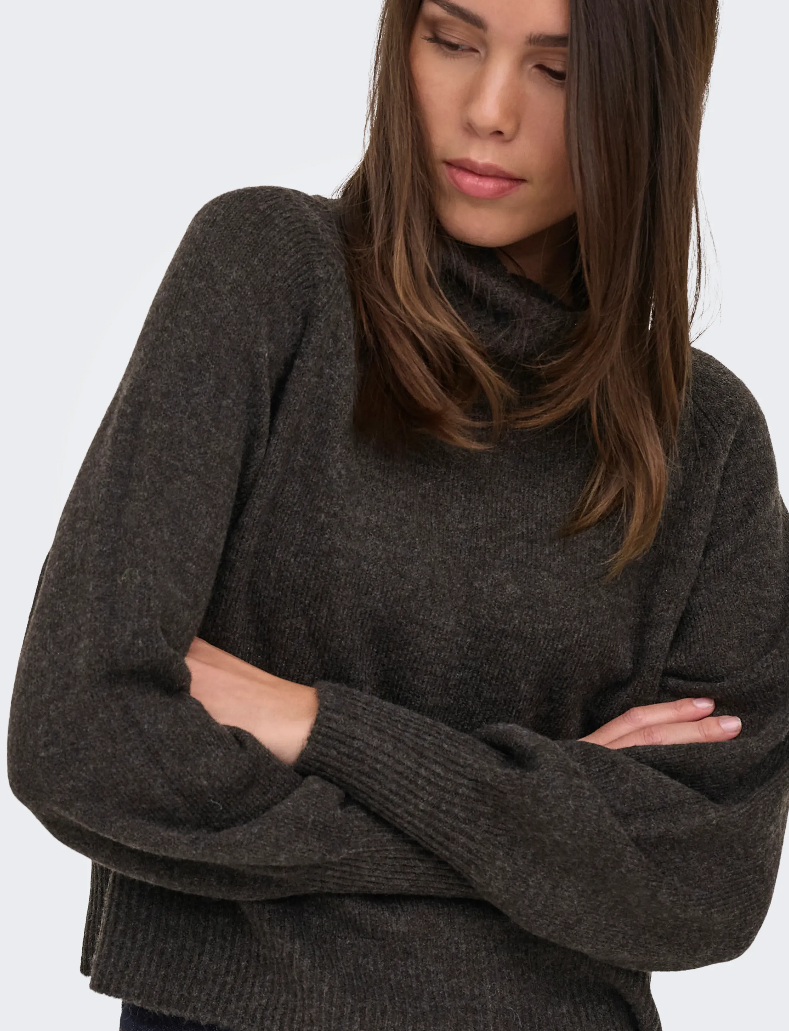 ONLY - ONLOLIVIA LS ROLL NECK CC KNT - stickade tröjor - mole - 5