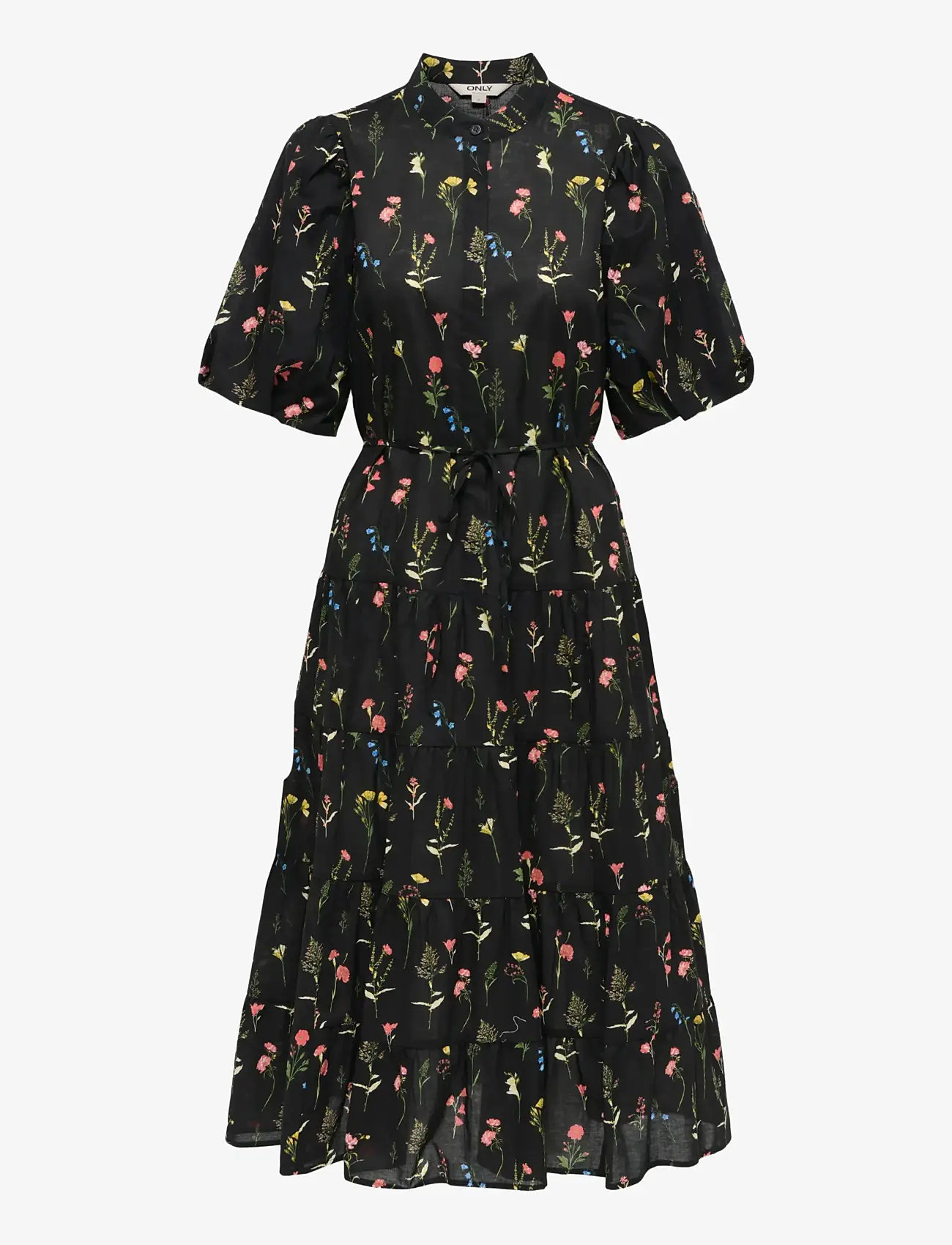 ONLY - ONLELMA S/S LONG BELT DRESS WVN EX - skjortekjoler - black - 1