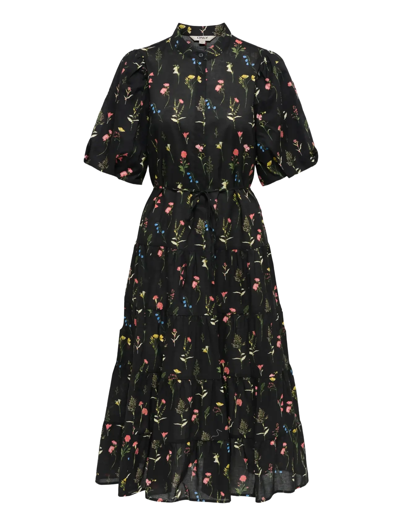 ONLY ONLELMA S/S LONG BELT DRESS WVN EX - Midi kjoler - BLACK / black