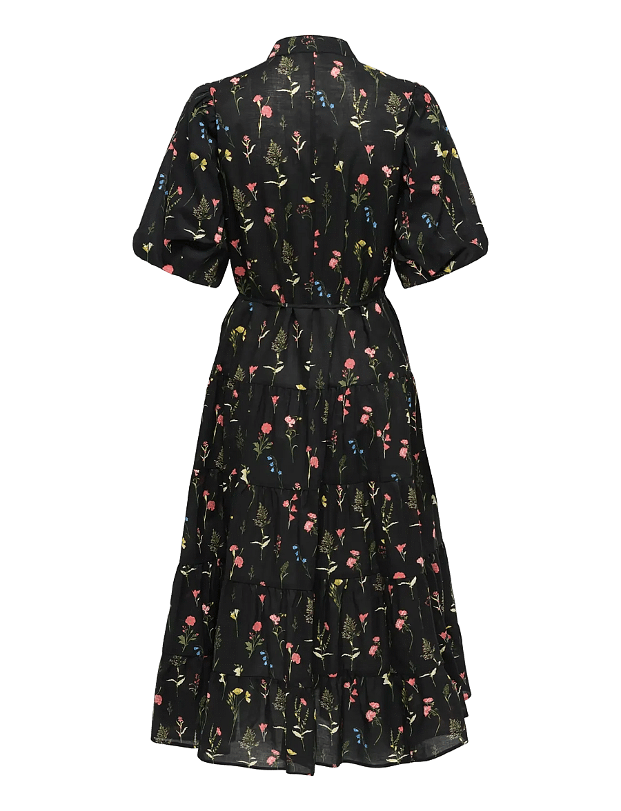 ONLY - ONLELMA S/S LONG BELT DRESS WVN EX - hemdkleider - black - 2
