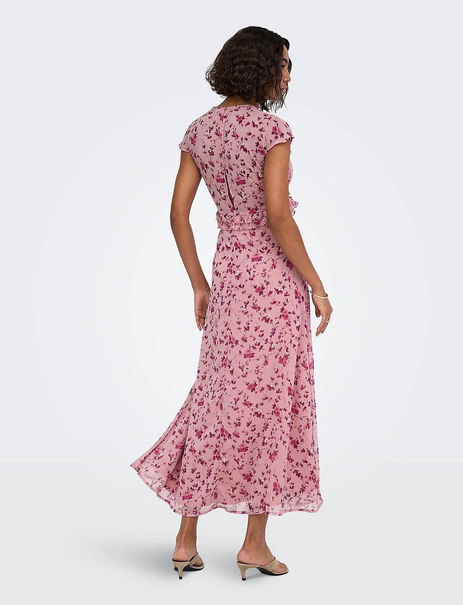 ONLY - ONLVALDA S/S LONG FRILL DRESS WVN EX - summer dresses - elderberry - 3