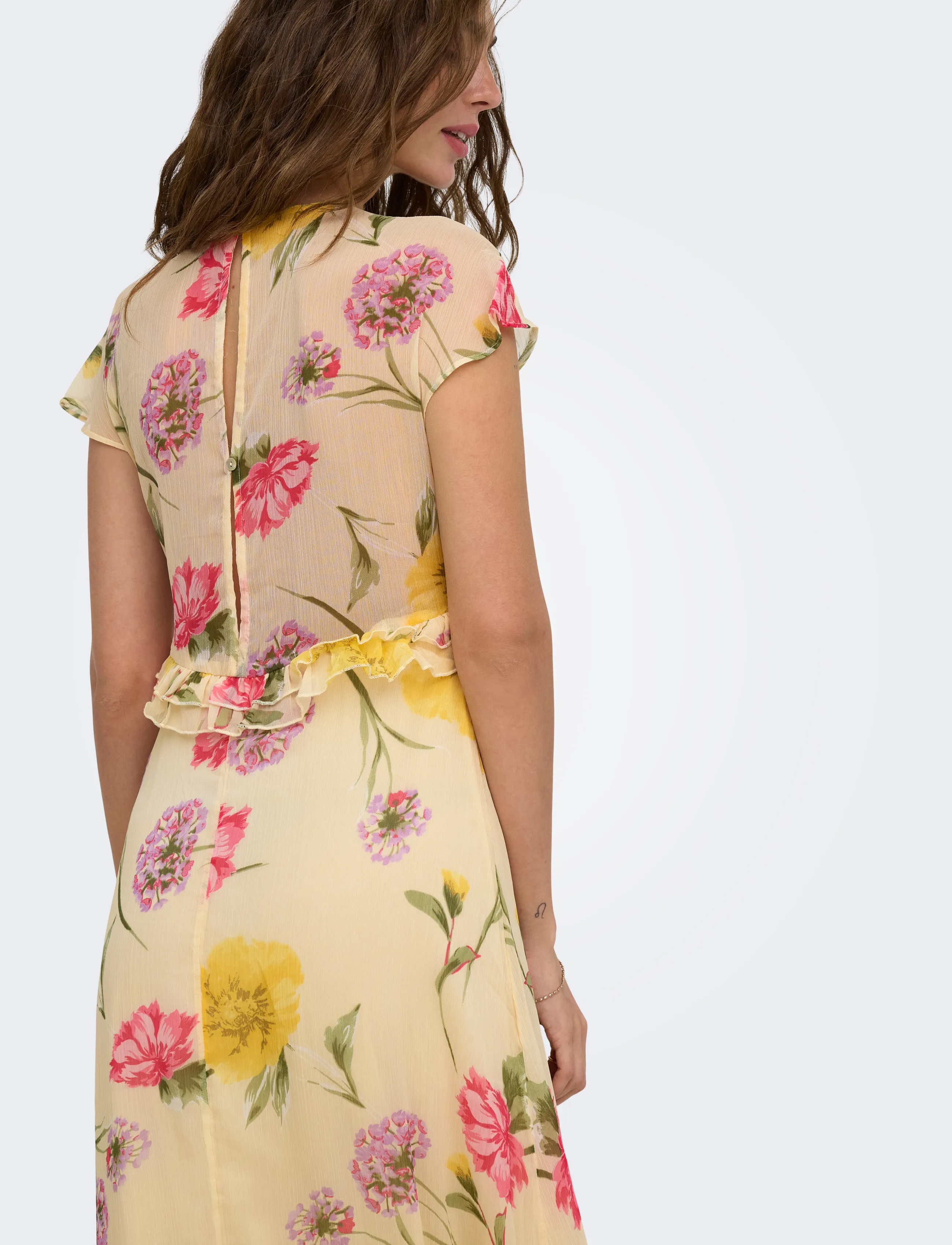 ONLY - ONLVALDA S/S LONG FRILL DRESS WVN EX - sommerkleider - sandshell - 5