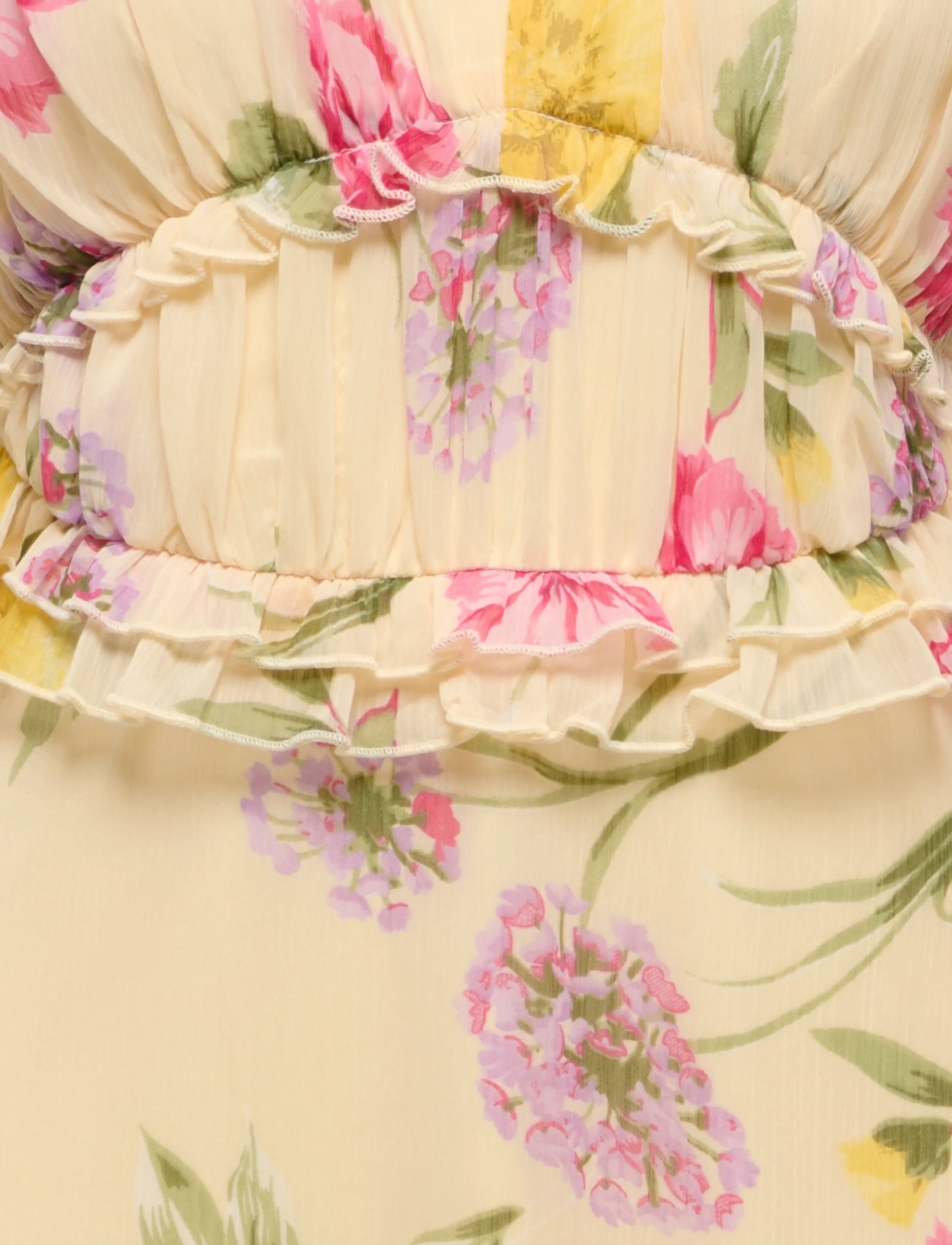 ONLY - ONLVALDA S/S LONG FRILL DRESS WVN EX - sommerkjoler - sandshell - 2