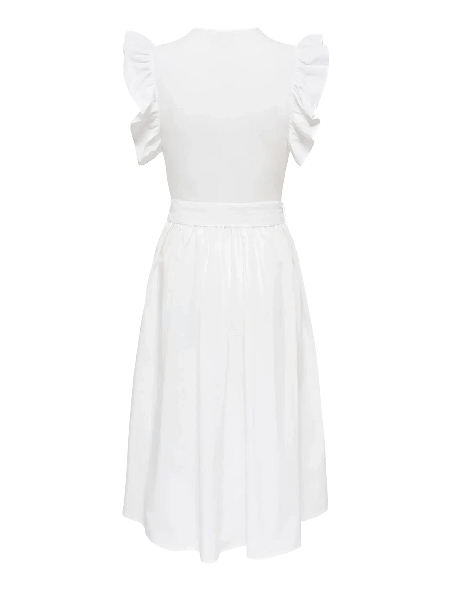 ONLY - ONLAVALORA S/L LONG BELT DRESS WVN EX - confirmation - cloud dancer - 1